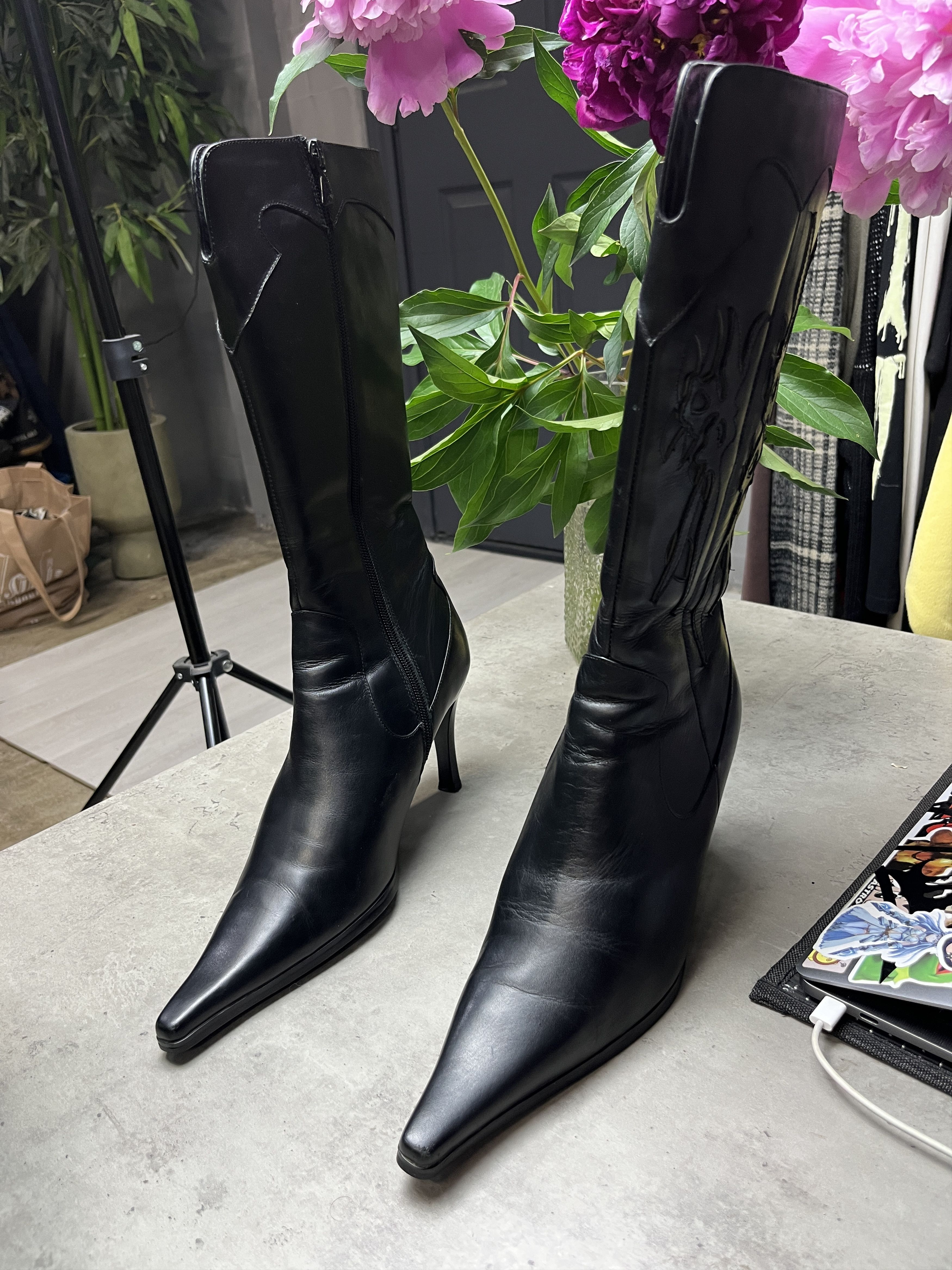 Other 1990s USSR SOVIET VINTAGE WESTERN HEELED BOOTS - 5107 Size US 6 / IT 36 - 4 Thumbnail