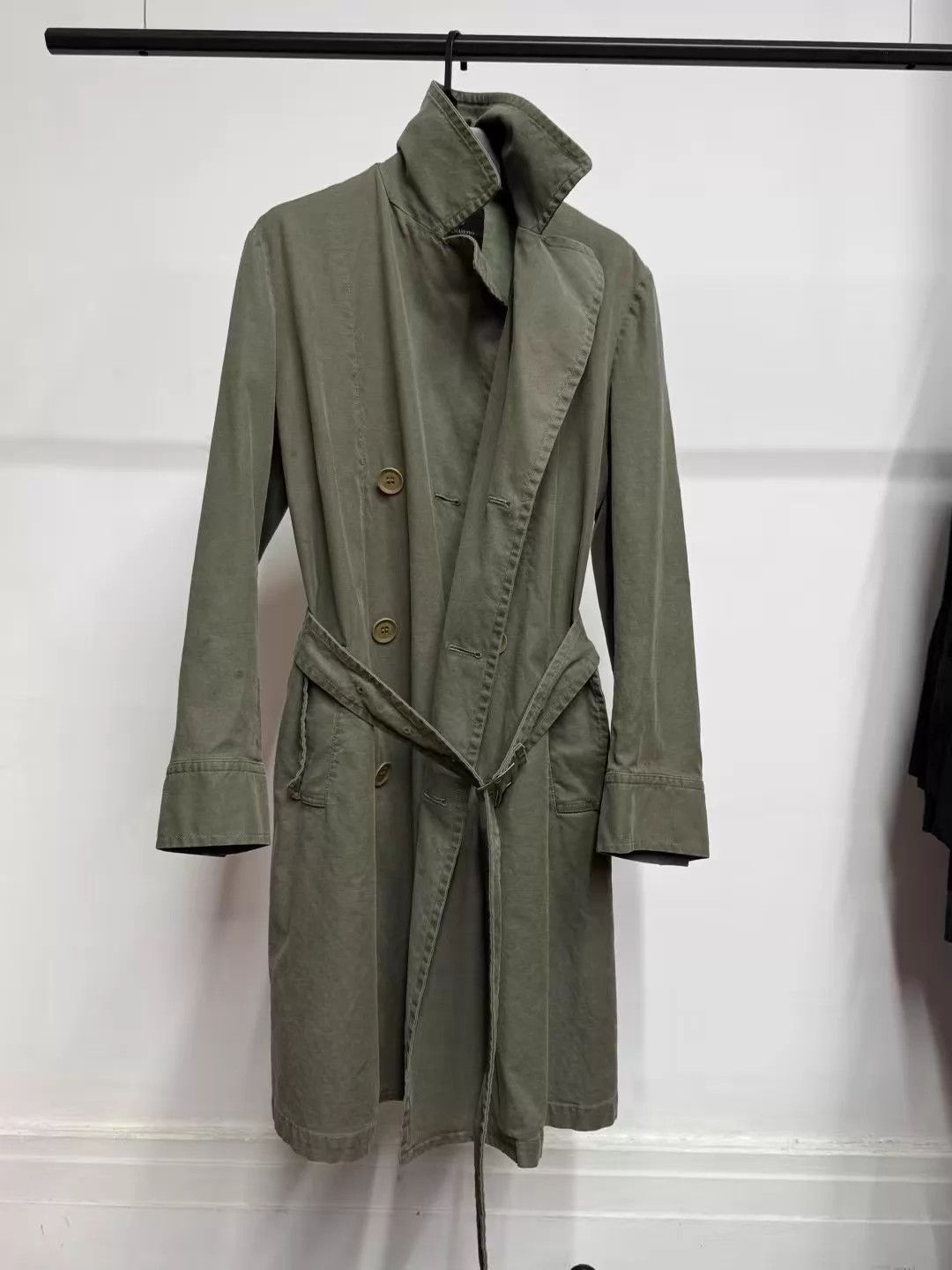 Yohji Yamamoto Yohji Yamamoto Pickle Green Trench w/ Detachable Belt Size M / US 6-8 / IT 42-44 - 2 Thumbnail