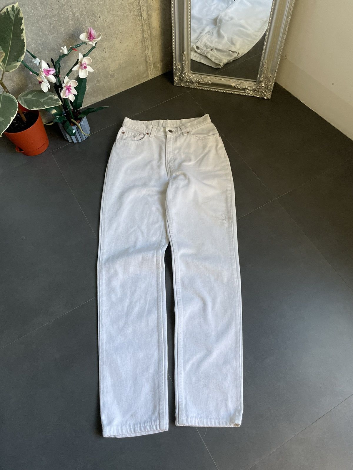 Levi's Vintage Levi’s Baggy White Perfect Faded Jeans Size 28" / US 6 / IT 42 - 2 Thumbnail
