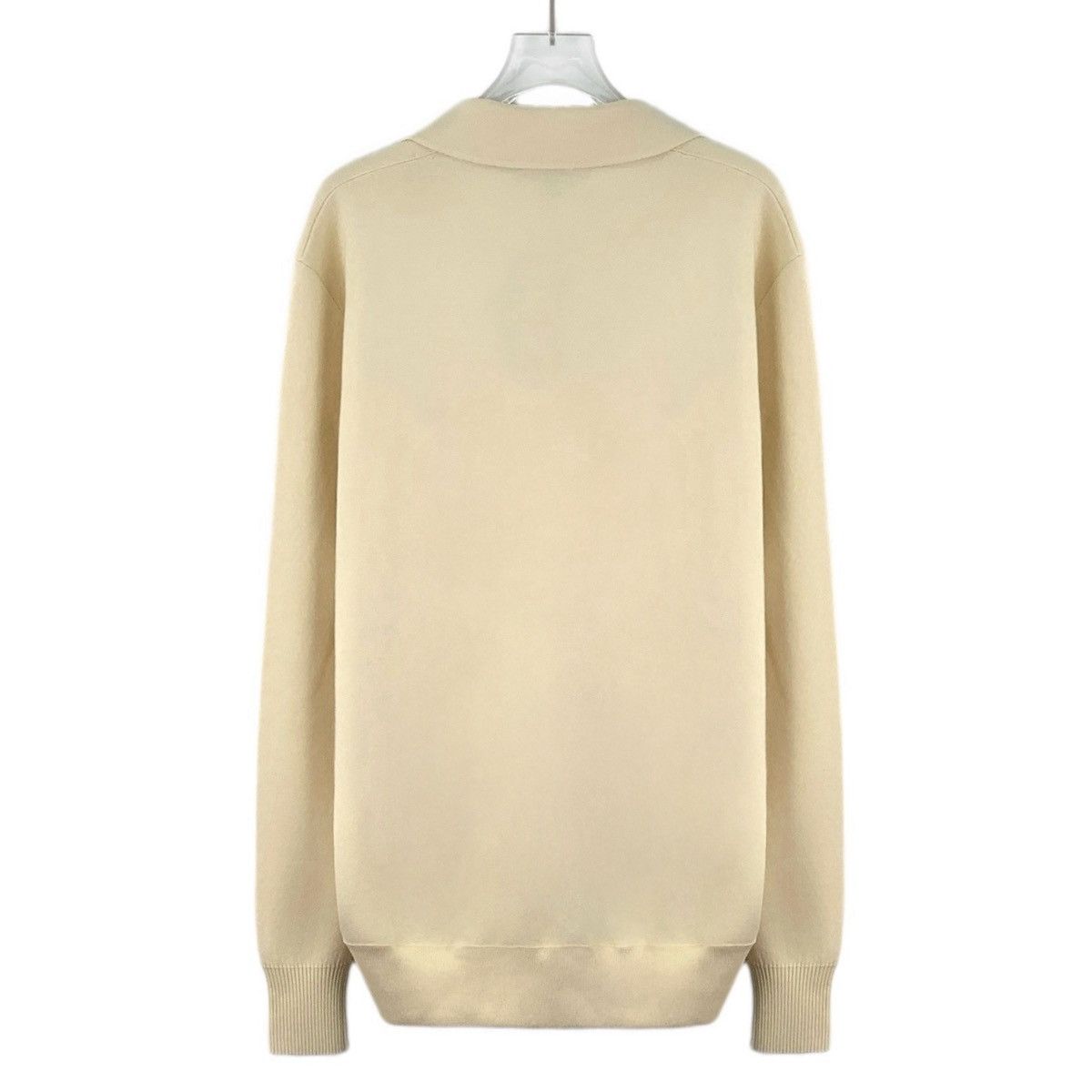 Loro Piana Loro Piana Beige Wool Lapel Long Sleeve Knit Sweater K26WX Size US L / EU 52-54 / 3 - 2 Thumbnail
