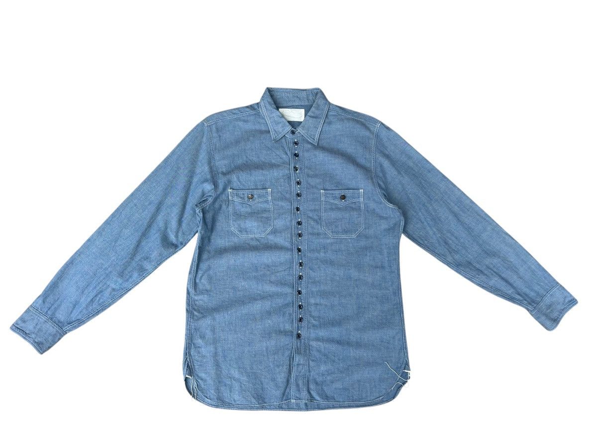 Sugar Cane Sugar Cane Chin Strap Gusset Selvedge Chambray Shirt Size US S / EU 44-46 / 1 - 1 Thumbnail