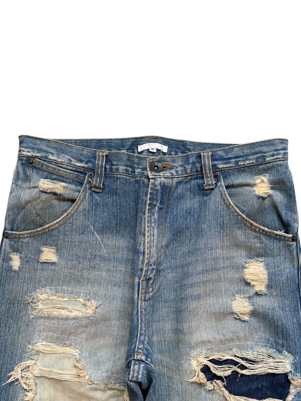Japanese Brand Vintage Japanese Brand Bleach Rusty Mud Wash Rip Baggy Jean Size US 31 - 4 Thumbnail