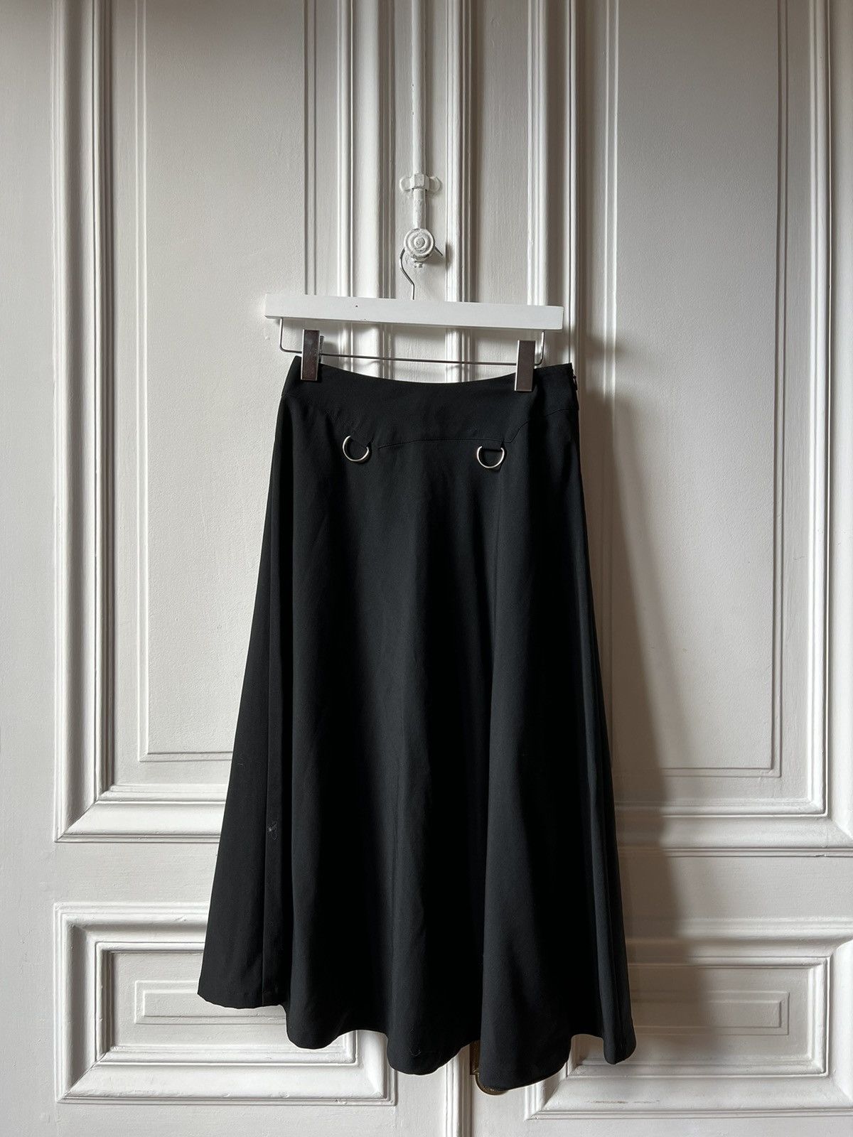 image of Comme Des Garcons x Junya Watanabe Comme Des Garçons Pierced Punk Skirt in Black, Women's (Size 27)