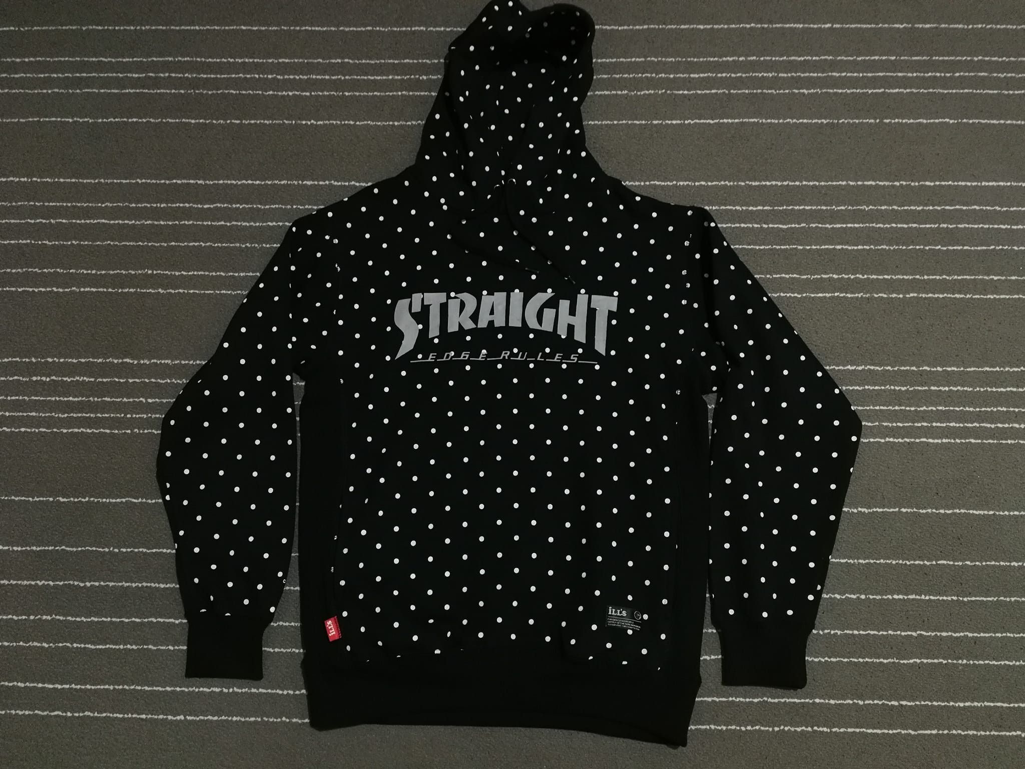 image of Straight Edge Rules Polka Dot By Ills M in Black, Men's (Size Medium)