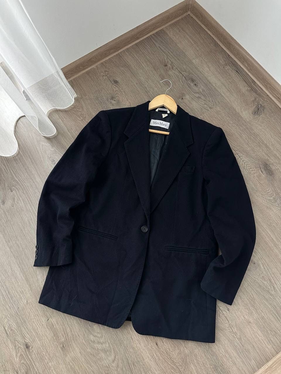 Vintage Vintage Max Mara Wool Blue Button Blazer Jacket Size 38R - 4 Thumbnail