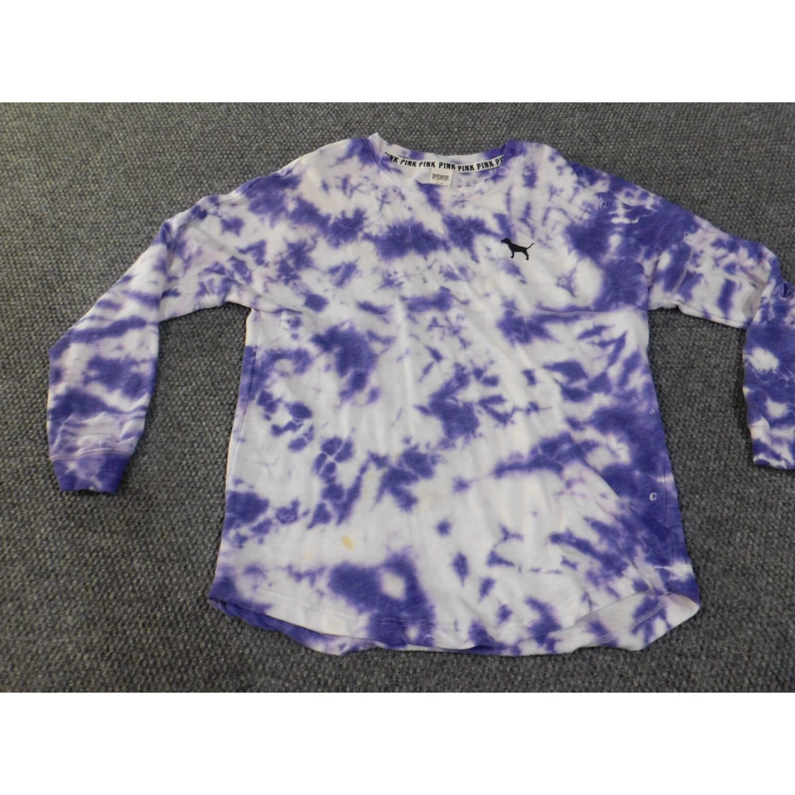 Victoria's Secret Victoria's Secret PINK Sweatshirt Crew Neck Raglan Long Sleeve Purple Geometric Logo Pullover Women M Regular Fall Size M / US 6-8 / IT 42-44 - 5 Thumbnail