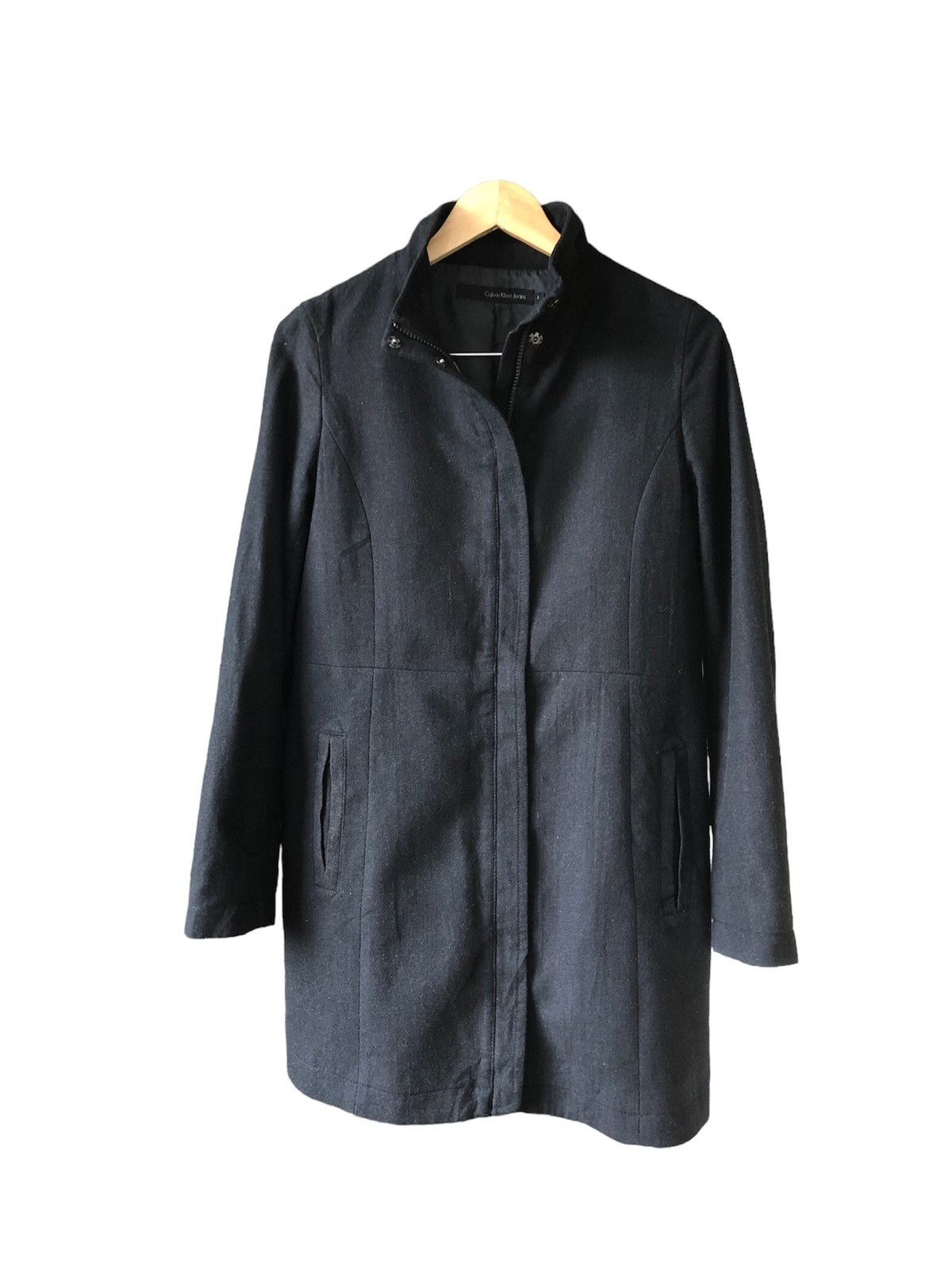 Calvin Klein Nice❗️Calvin Klein Jeans Wool Blend Long Coat Size L / US 10 / IT 46 - 1 Thumbnail