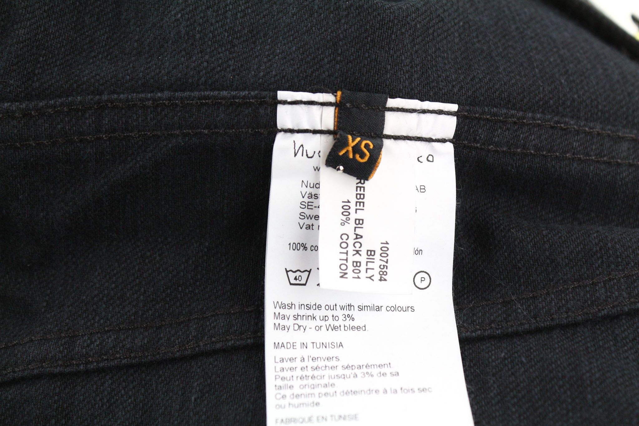 Nudie Jeans BILLY REBEL BLACK XS Denim Black Cotton Jacket 80797 Size US XS / EU 42 / 0 - 6 Thumbnail