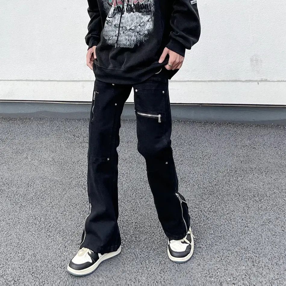 Japanese Brand × Jean Retro loose zipper straight leg jeans Size US 32 / EU 48 - 2 Thumbnail
