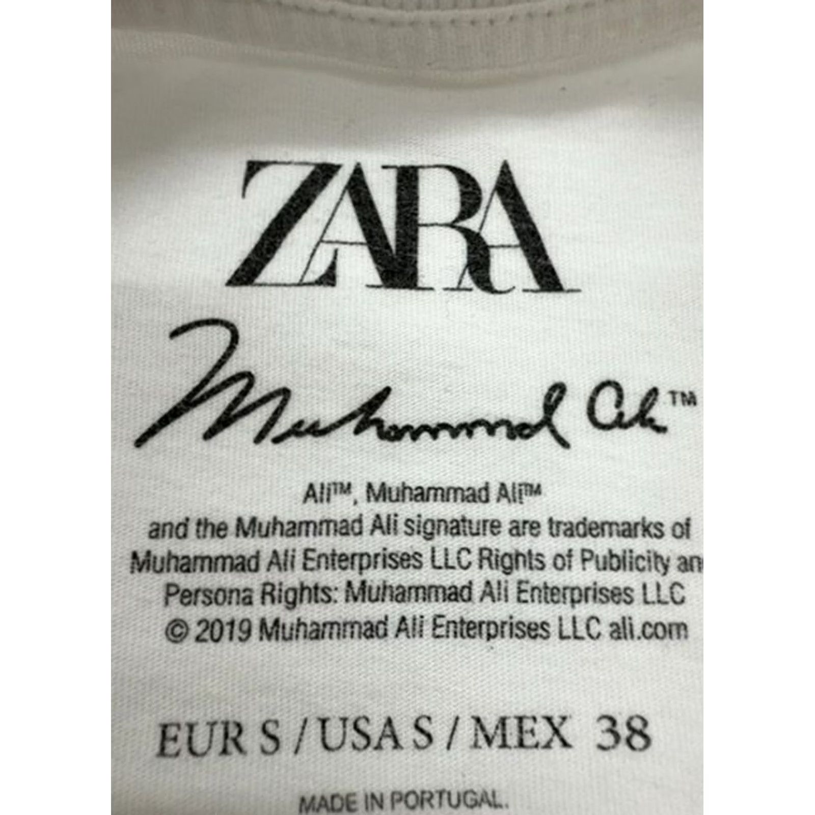 Zara Zara Unisex White Ali Graphic T-Shirt Size 38 Crew Neck Regular Fit Size US M / EU 48-50 / 2 - 3 Thumbnail