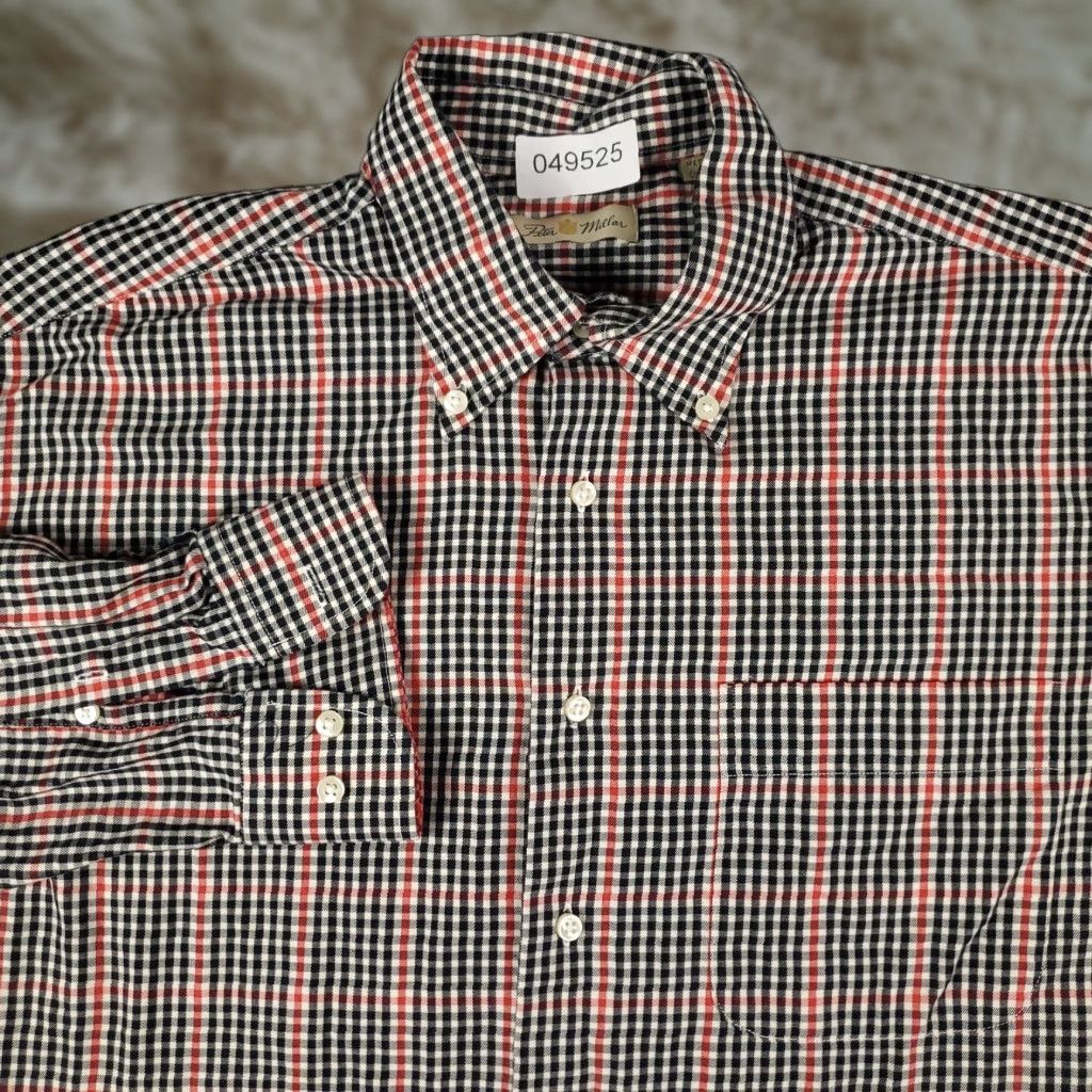 Peter Millar Peter Millar Men's Large Black Red Plaid Button-Up Long Sleeve Shirt Size US L / EU 52-54 / 3 - 1 Thumbnail