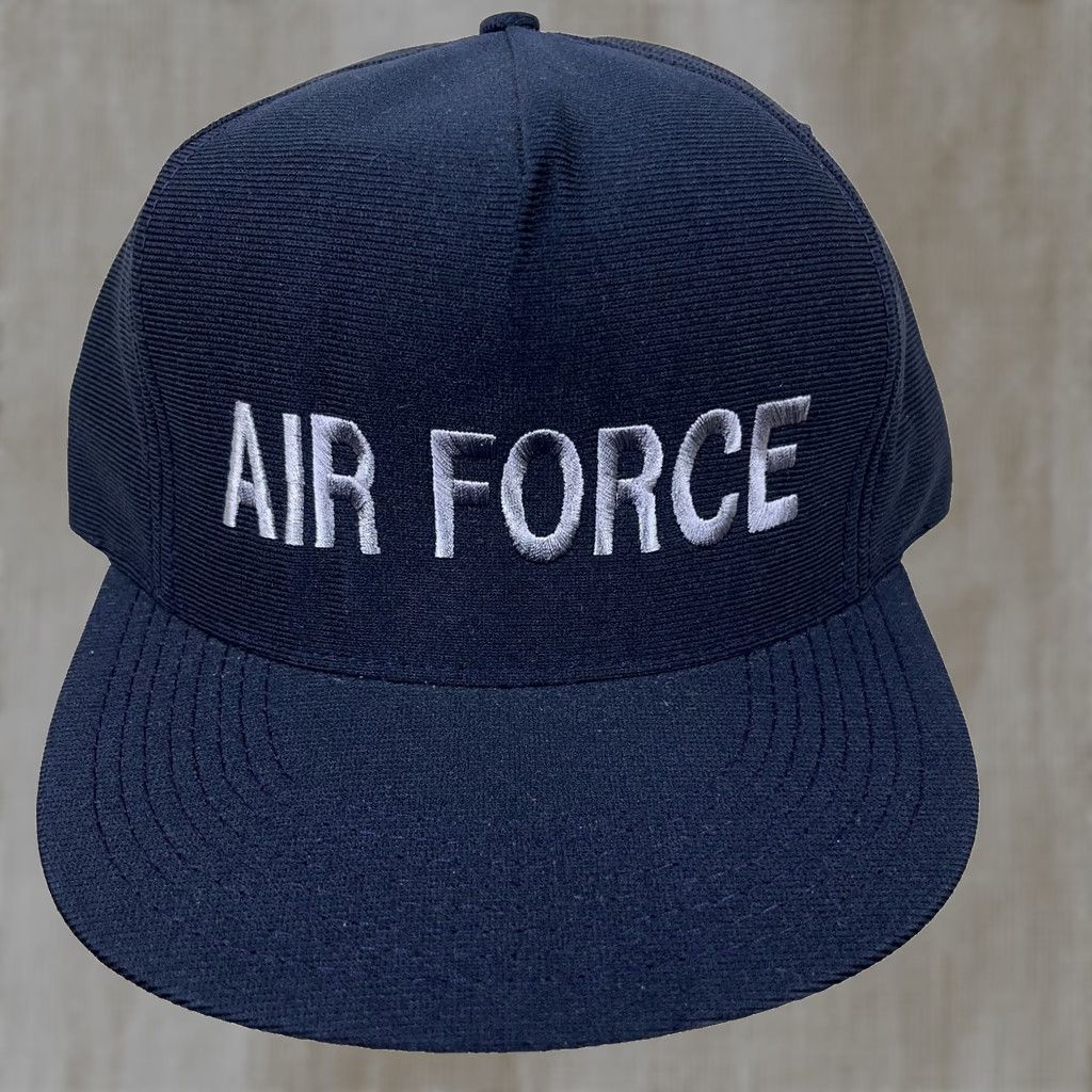 Vintage VINTAGE Eagle Crest US Air Force Hat Cap Snapback One Size Blue Cotton Polyester Knit Men Adult 90s USA Retro Size ONE SIZE - 1 Thumbnail