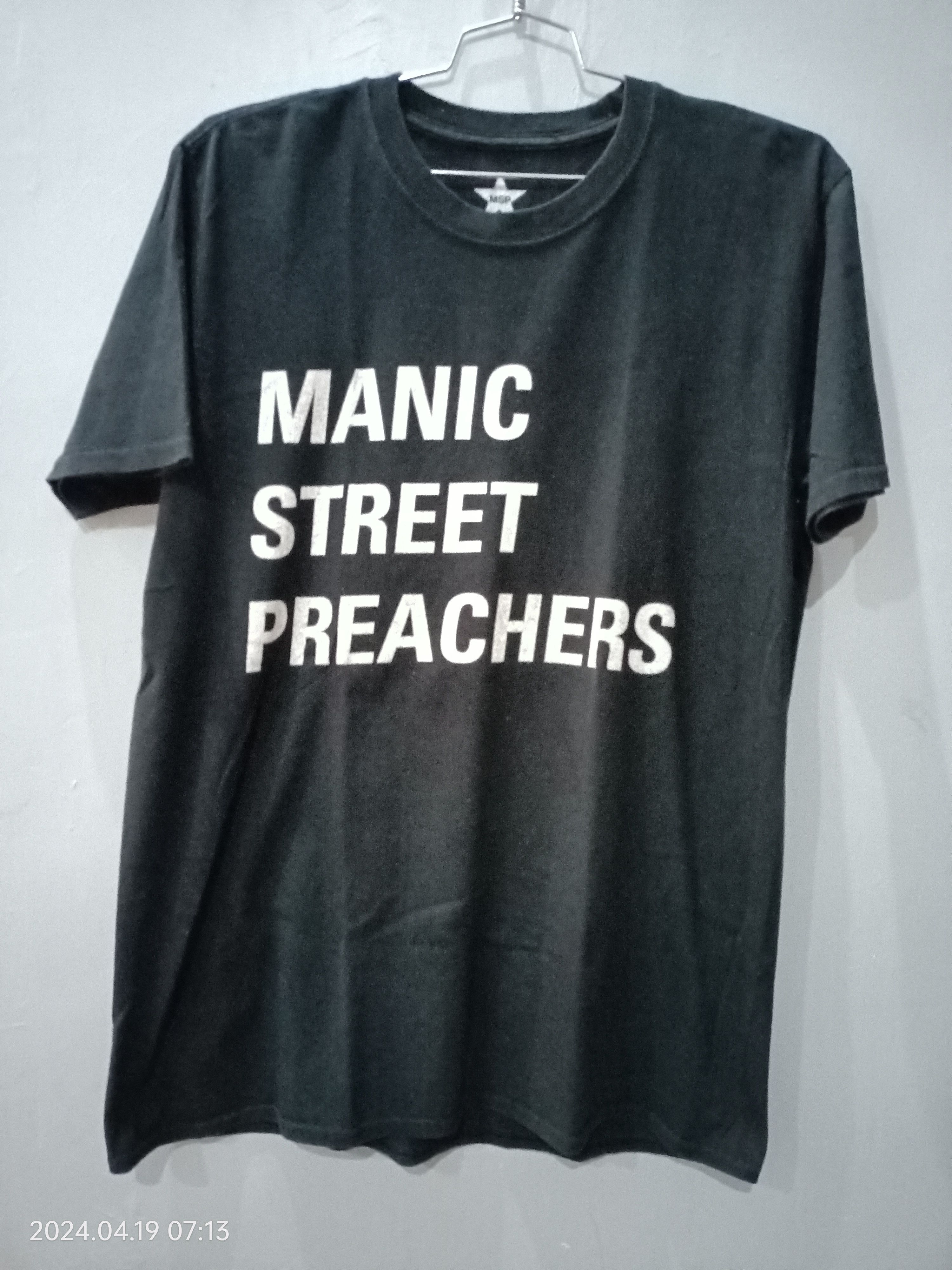 image of Band Tees x Screen Stars Manic Street Preachers Msp Big Logo T-Shirt in Black, Men's (Size Large)