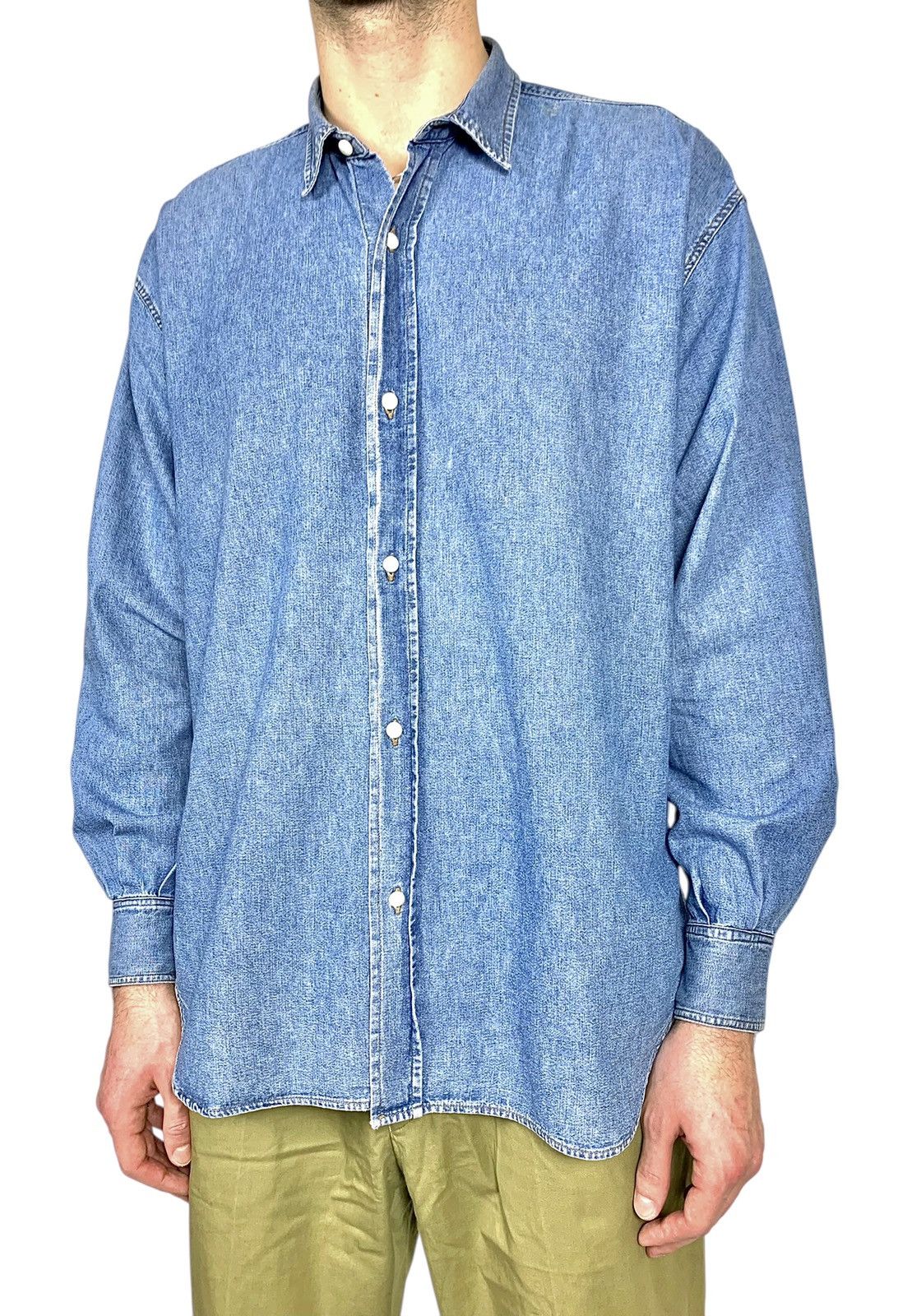 Katharine Hamnett London Vintage Katharine Hamnett Denim Oversized Washed Blue Shirt Size US L / EU 52-54 / 3 - 3 Thumbnail