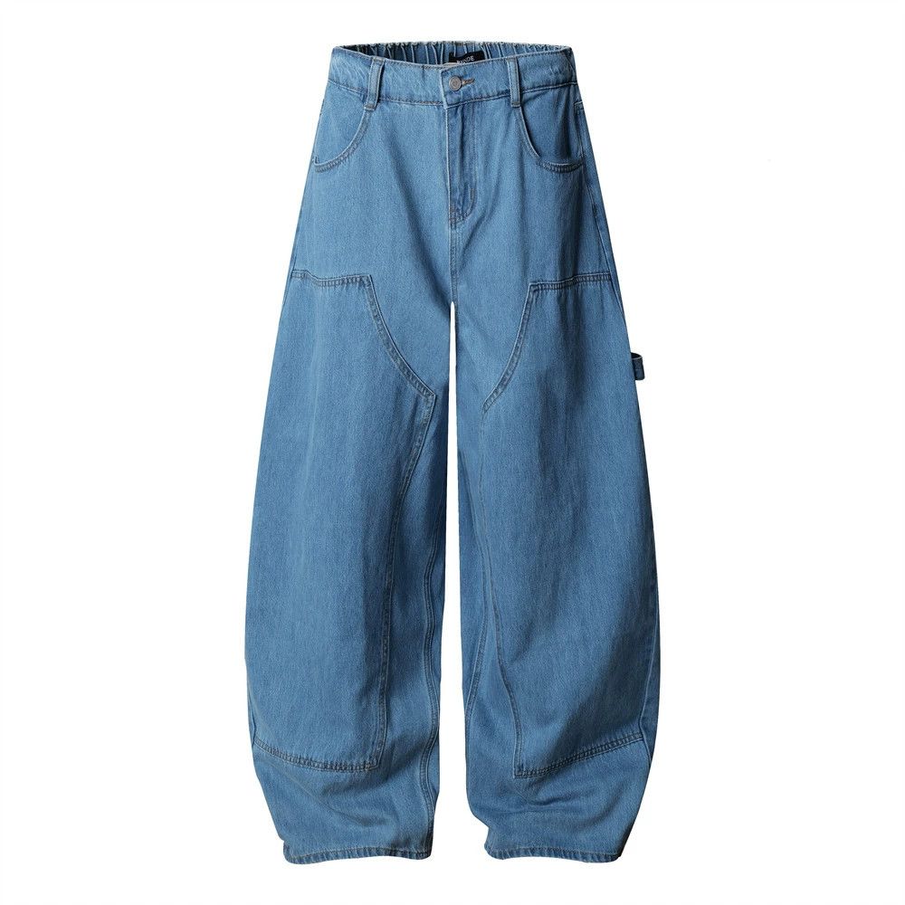 Vintage Street loose washed distressed cargo scimitar wide-leg jeans Size US 32 / EU 48 - 1 Thumbnail