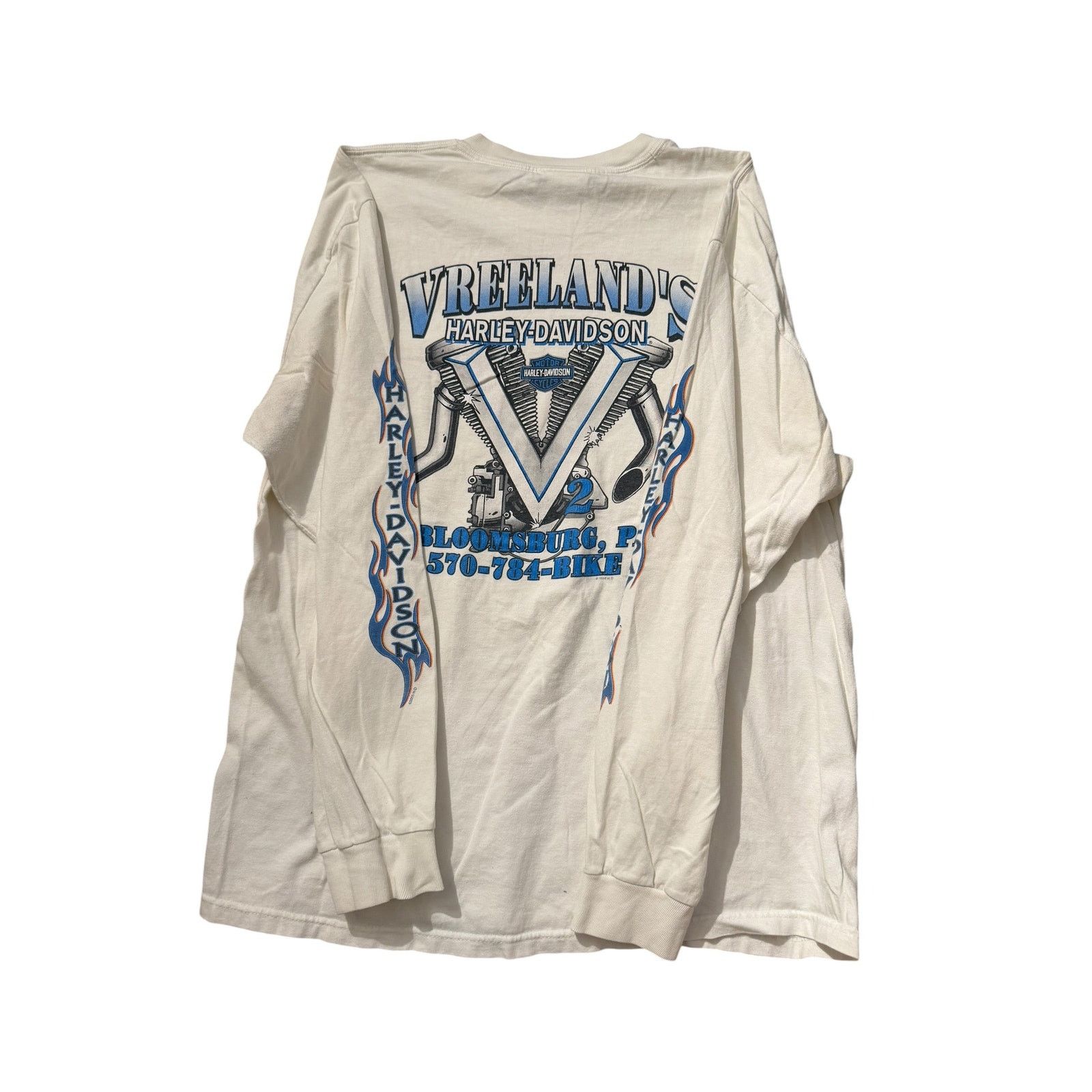 Vintage Vintage Vreeland's HD V-Twin Long Sleeve Bloomsburg PA Size US XL / EU 56 / 4 - 5 Thumbnail