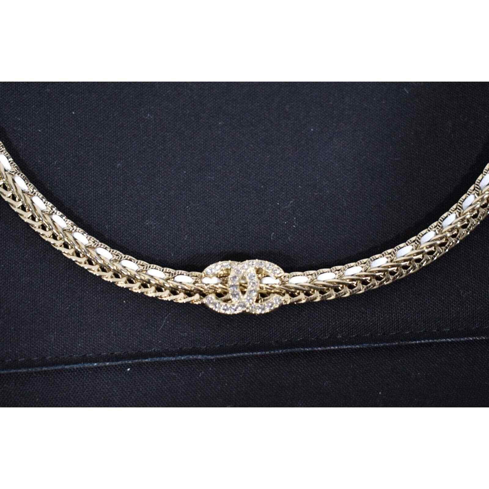 Chanel Chanel 22S Gold White Chain Crystal Adjustable Necklace Size ONE SIZE - 4 Thumbnail