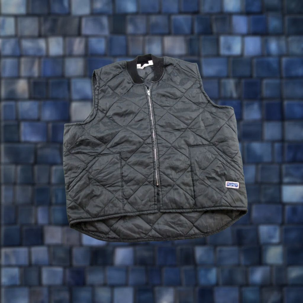 Vintage VTG 90s Big Smith Vest Sz 2XL Black Quilted Full Zip Workwear Hiking Hunting Vest Mens Size US XXL / EU 58 / 5 - 1 Thumbnail