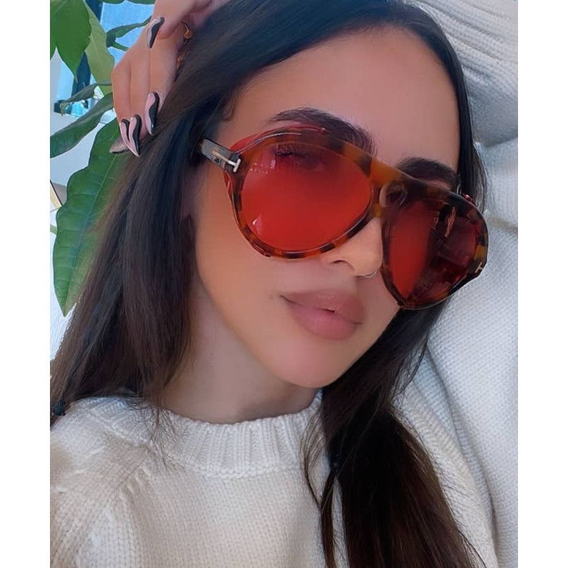 Tom Ford NEW Tom Ford Neughman Shield Aviator Sunglasses in Red Lens Grailed