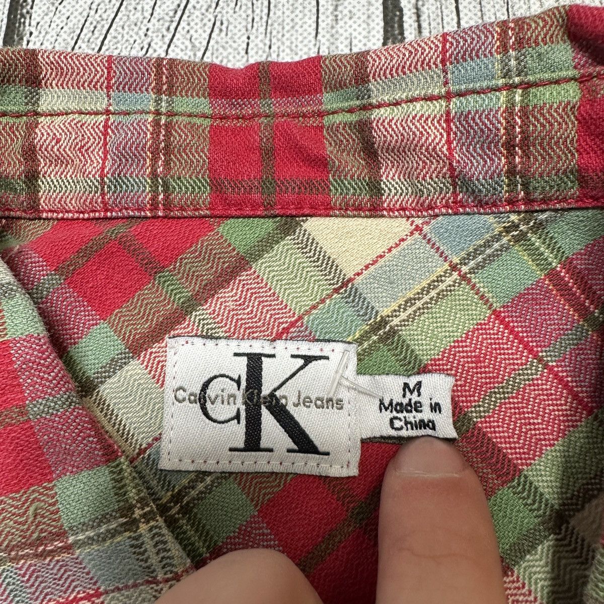 Calvin Klein × Vintage Vintage Calvin Klein Jeans flannel shirt Size US M / EU 48-50 / 2 - 4 Thumbnail
