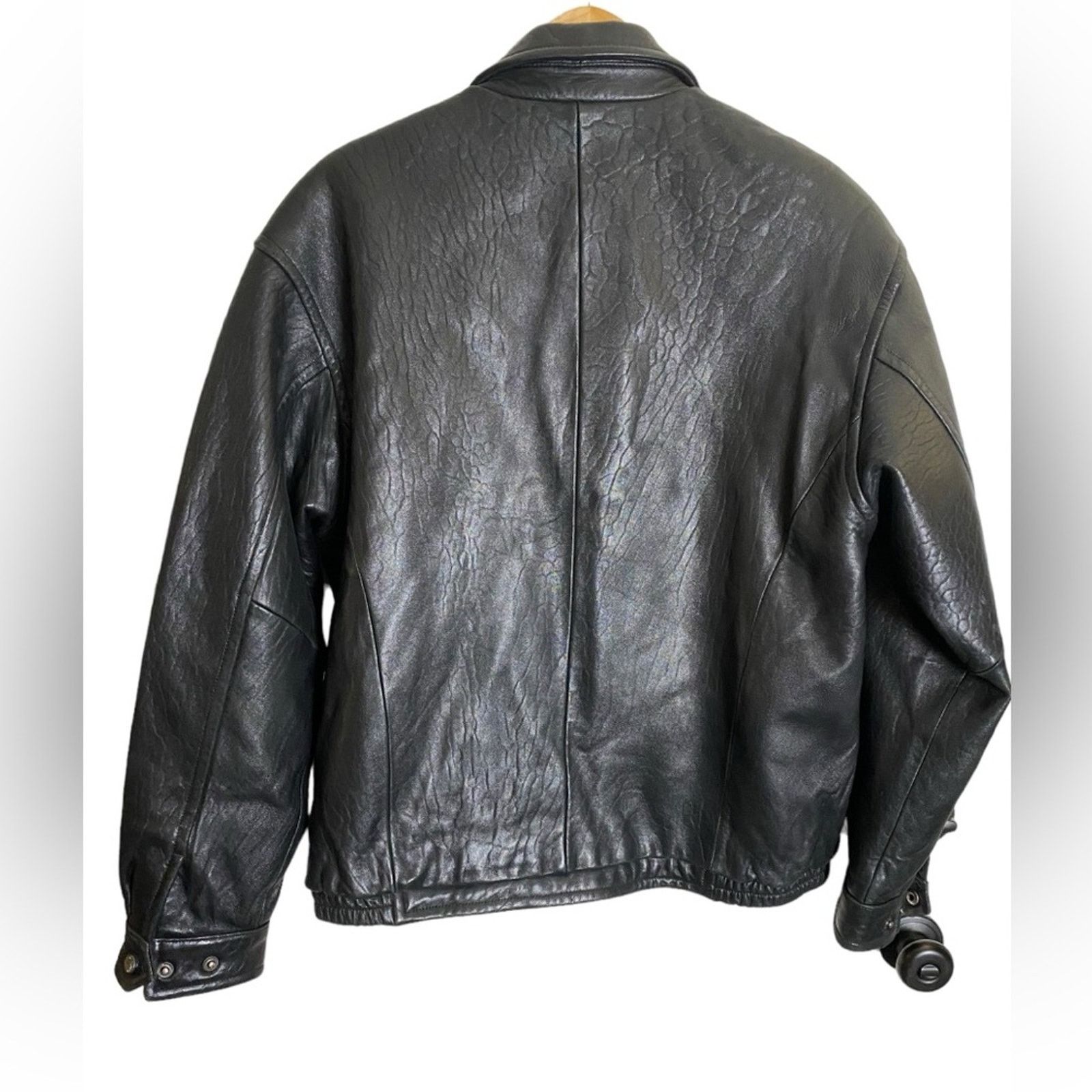 Excelled Excelled Vintage Genuine Leather Bomber Short Jacket Black M Size US M / EU 48-50 / 2 - 2 Thumbnail