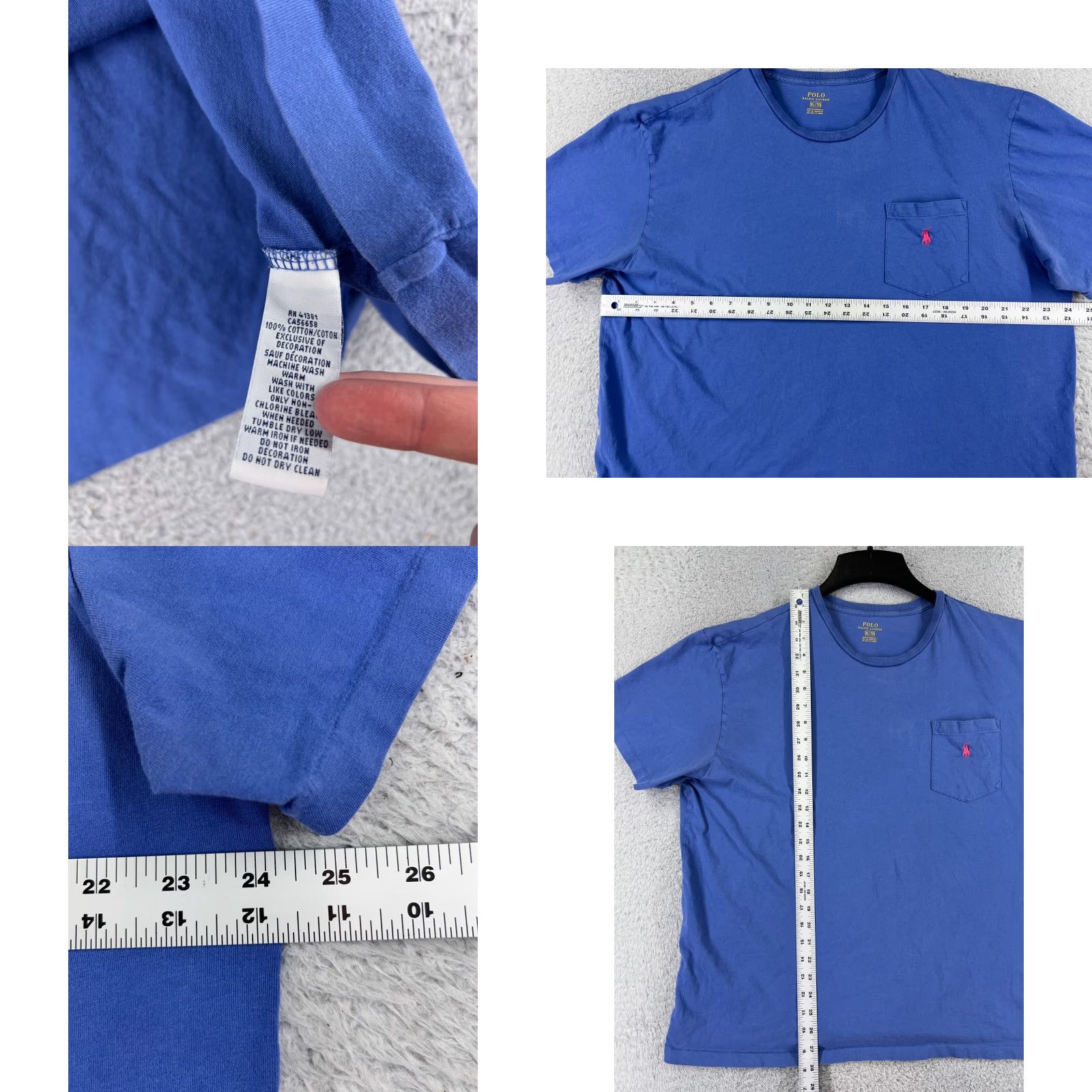 Ralph Lauren Polo Ralph Lauren Shirt Men XL Blue Cotton Pony Crew Neck Short Sleeve Size US XL / EU 56 / 4 - 8 Thumbnail