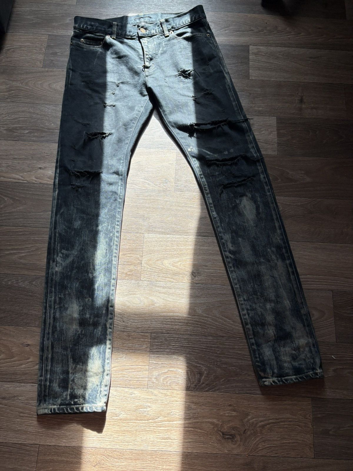 Saint Laurent by Hedi Slimane FW16 Oil Spill Denim