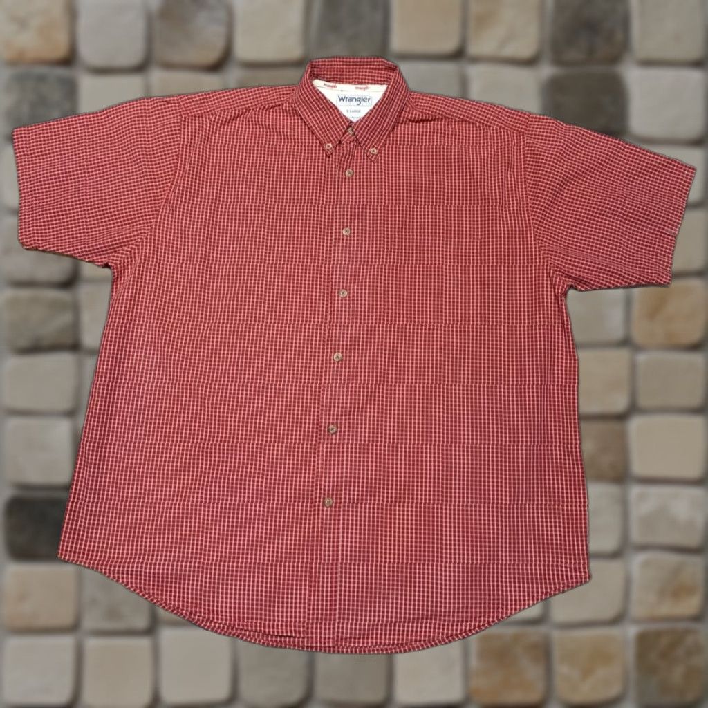 Wrangler Wrangler Hero Button-Up Shirt Men XL Red Plaid Cotton Short Sleeve Western Pattern Casual Shirt Size US XL / EU 56 / 4 - 1 Thumbnail