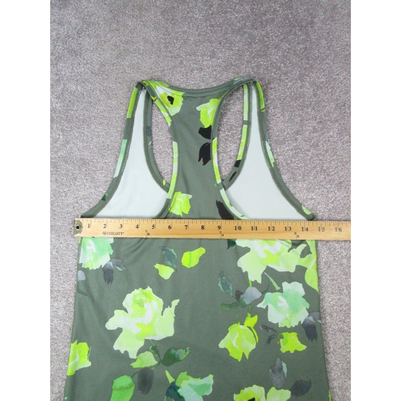 Athleta Athleta Tank Top Womens Small Green Floral Running Pullover Size S / US 4 / IT 40 - 5 Thumbnail