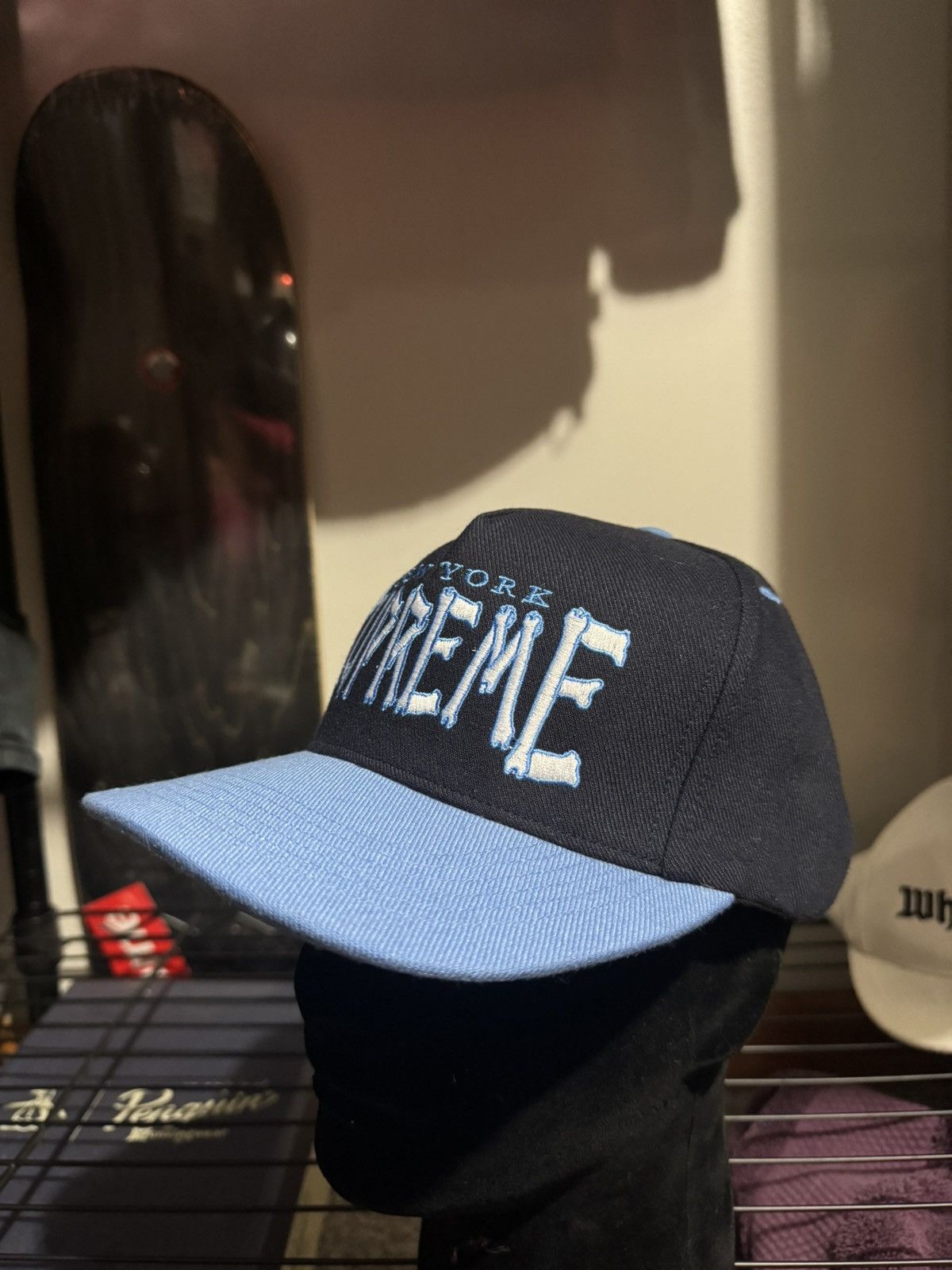 Supreme Supreme Bones Logo 5-Panel Navy Size ONE SIZE - 8 Thumbnail