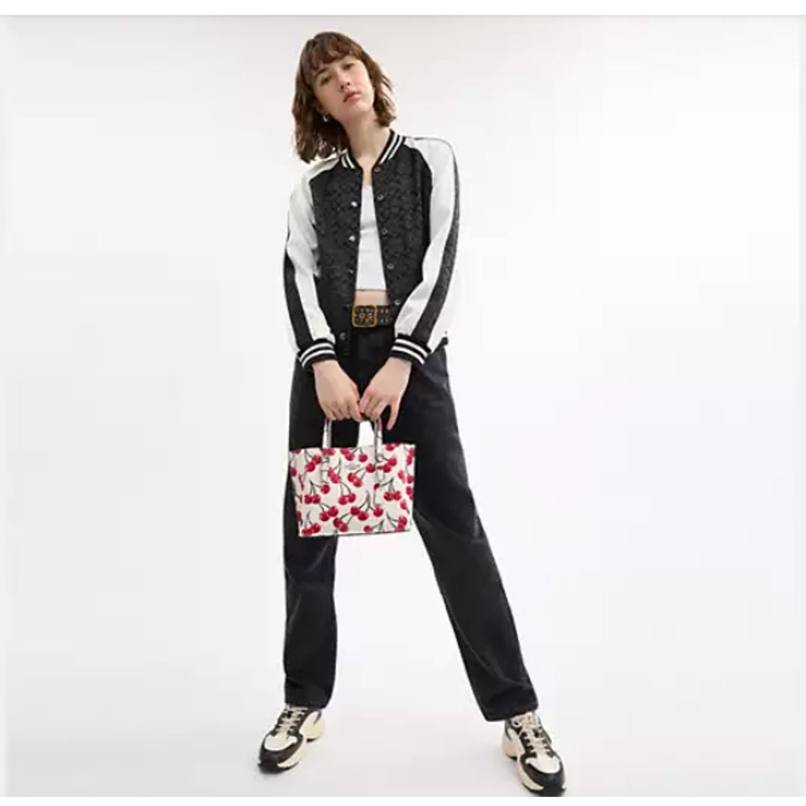 Coach Coach Mollie Tote Bag 25 Crossbody Cherry Print Leather NWT Size ONE SIZE - 5 Thumbnail