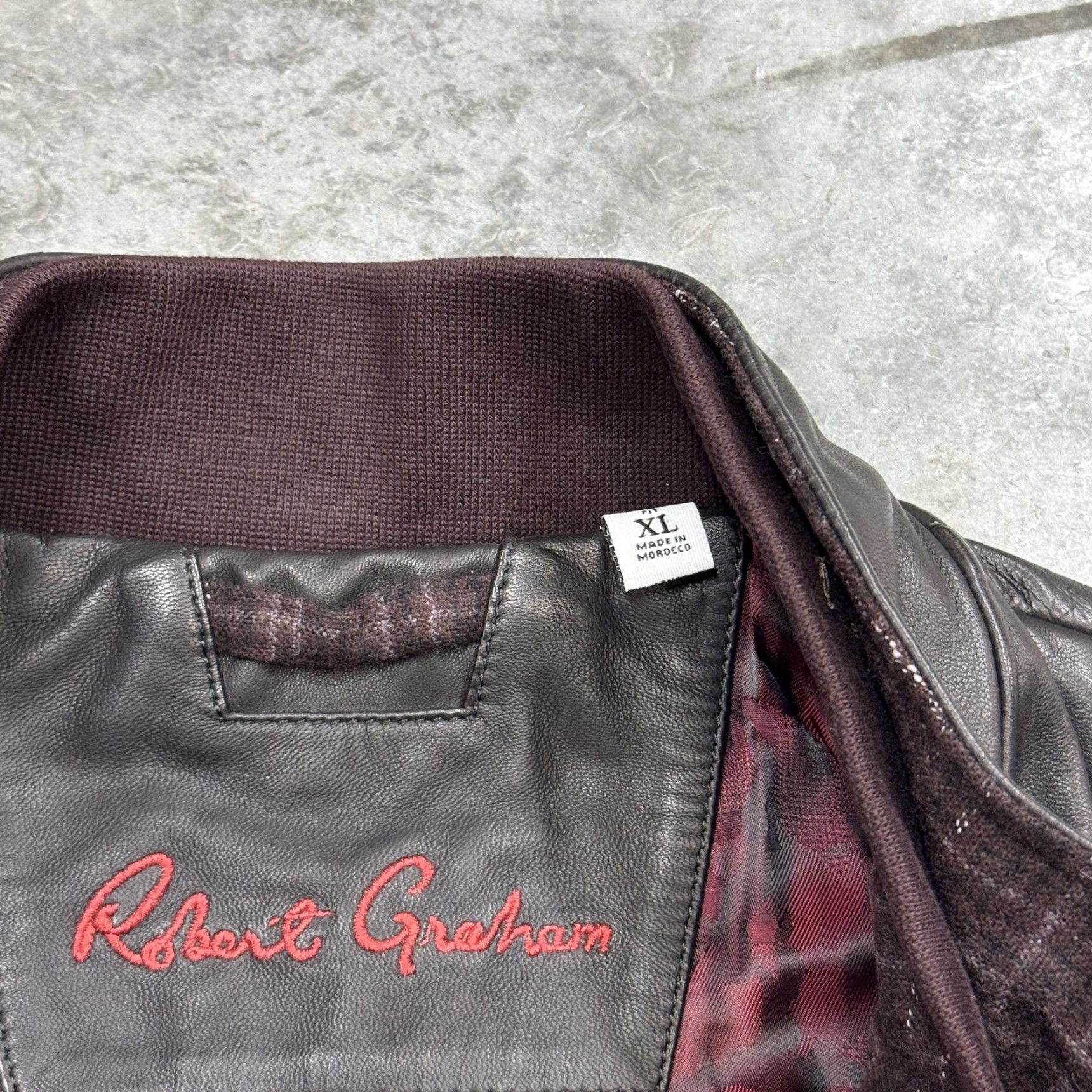 Robert Graham Robert Graham Vest Mens XL Burgundy Winston Woven Full Zip Plaid Check Tweed Wool Mock Neck Casual Varsity Jacket Women? Size US XL / EU 56 / 4 - 6 Thumbnail