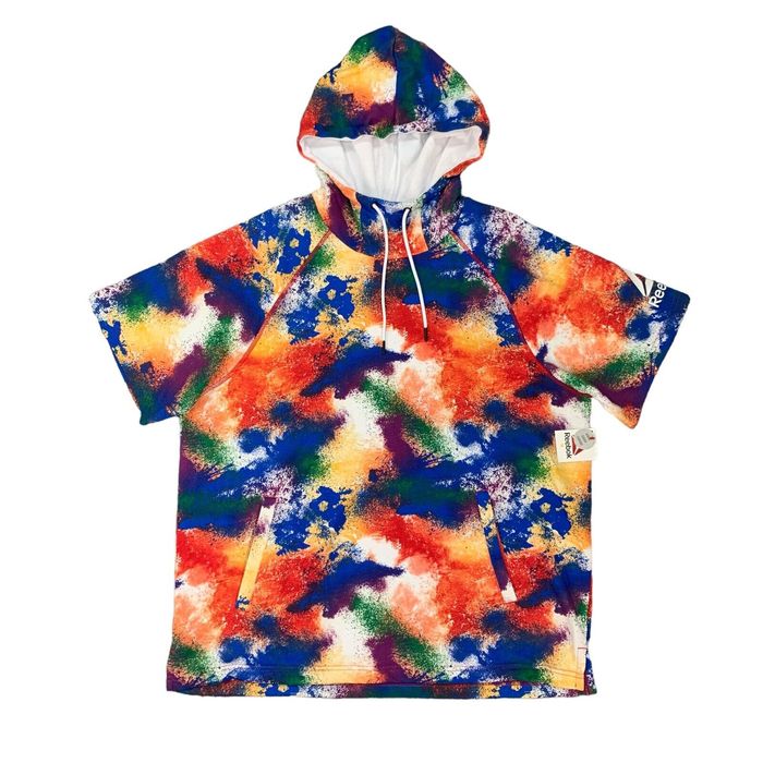 Reebok Reebok Hoodie Mens XXL 2XL Rainbow Tie Dye Terry Movement