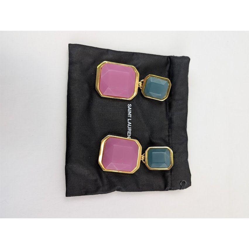Saint Laurent Paris o1rshd1 Size: OS / Octagon Earring in Metal and Resin Multi Size ONE SIZE - 13 Thumbnail