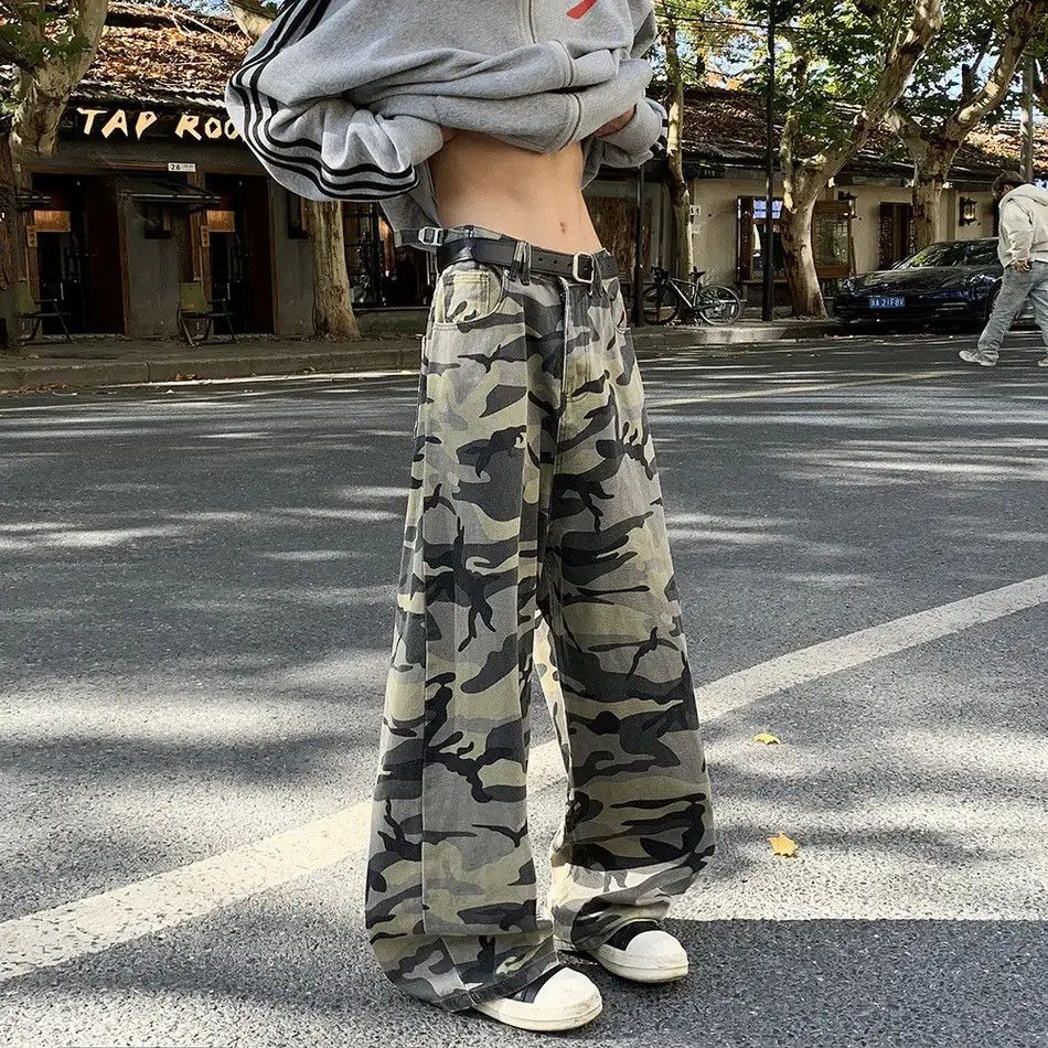 Japanese Brand Retro loose camouflage straight leg jeans Size US 32 / EU 48 - 6 Thumbnail