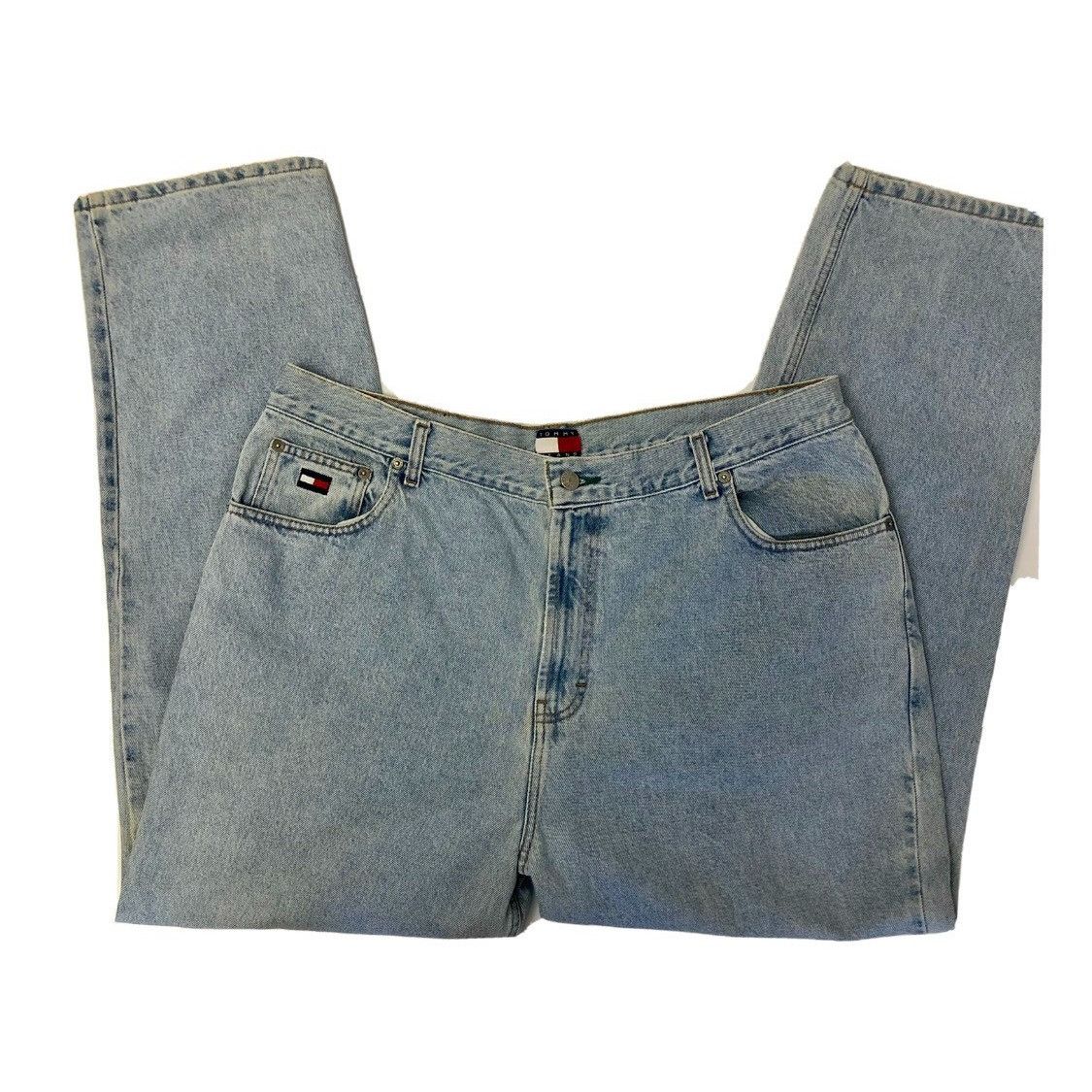 Tommy Hilfiger 90’s Y2K FLAG Logo ACID Wash BAGGY Hip Hop Blue Jeans 38 Size US 38 / EU 54 - 1 Thumbnail