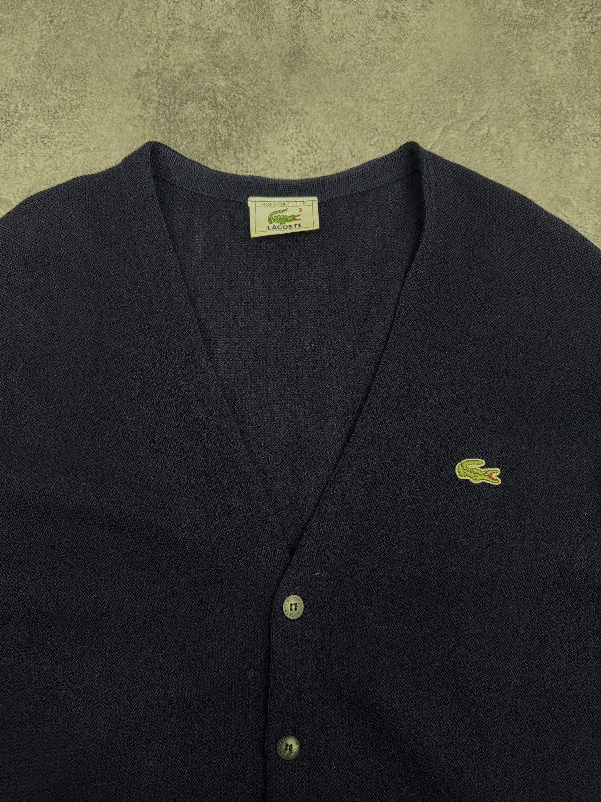 Lacoste Lacoste Men Vintage V-Neck Button Cardigan Navy Blue Casual Size US L / EU 52-54 / 3 - 2 Thumbnail