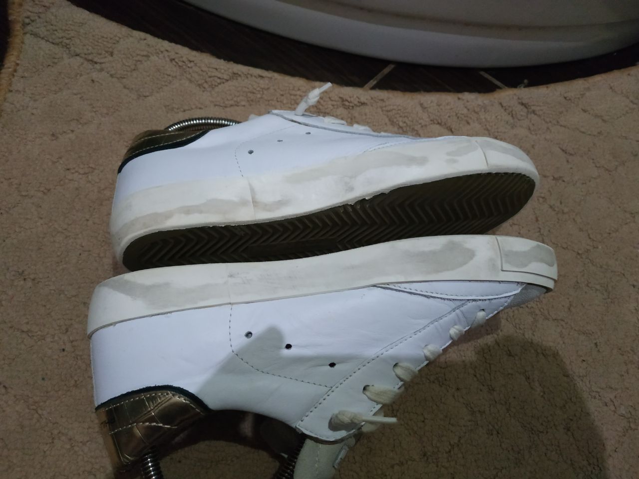 Philippe Model Philippe Model PRHX/78 EDT White Gold Leather Sneakers 38 Size US 7.5 / IT 37.5 - 13 Thumbnail