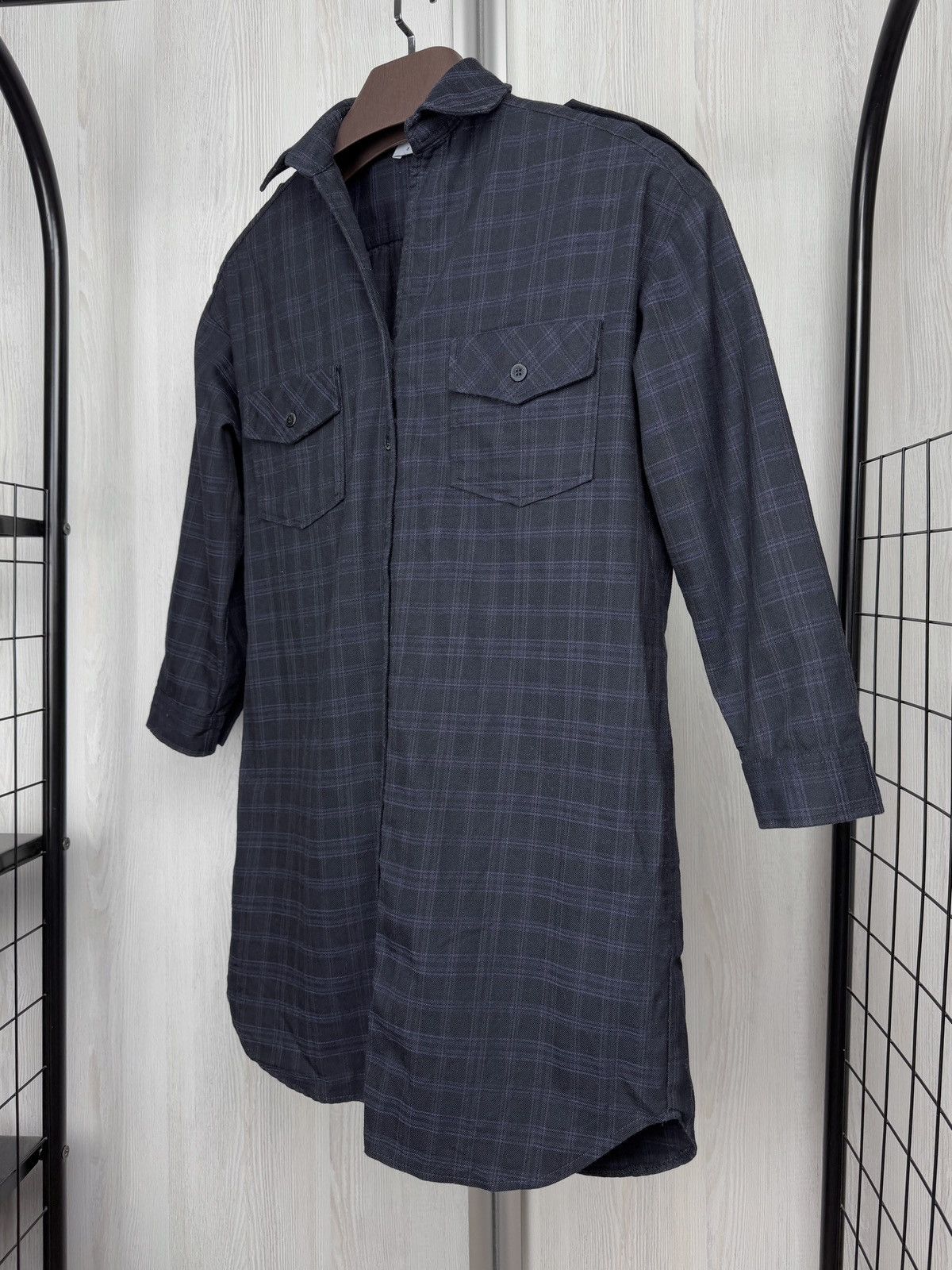 Sandro Sandro Paris Checkered Wool Cotton Short Shirt Dress size 1 Size S / US 4 / IT 40 - 5 Thumbnail