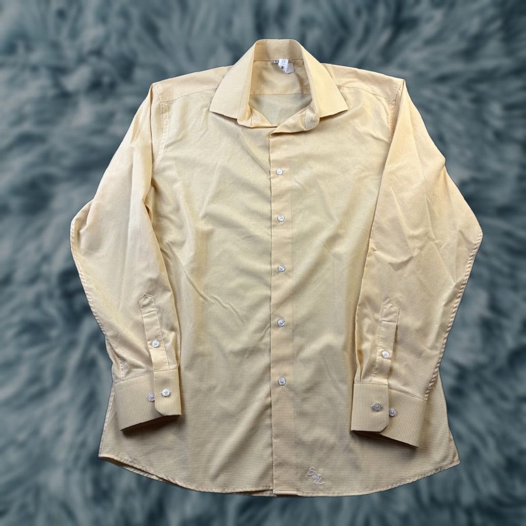 Vintage State & Liberty Shirt Mens XL Yellow Button Up Stretch Athletic Fit Size US XL / EU 56 / 4 - 1 Thumbnail