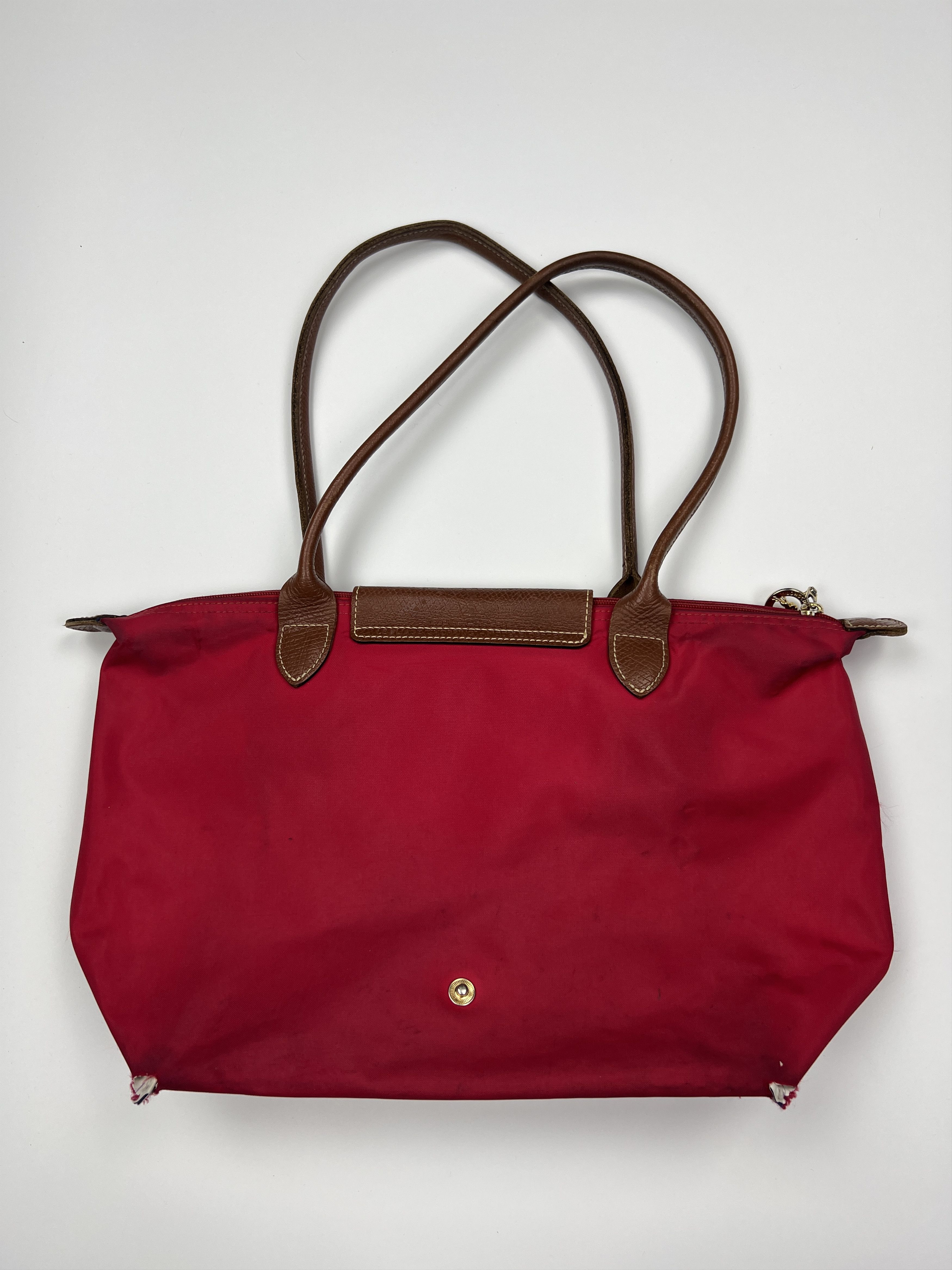 Longchamp × Vintage Vintage Longchamp Le Pliage Shopping Red Nylon Shoulder Bag Size ONE SIZE - 4 Thumbnail