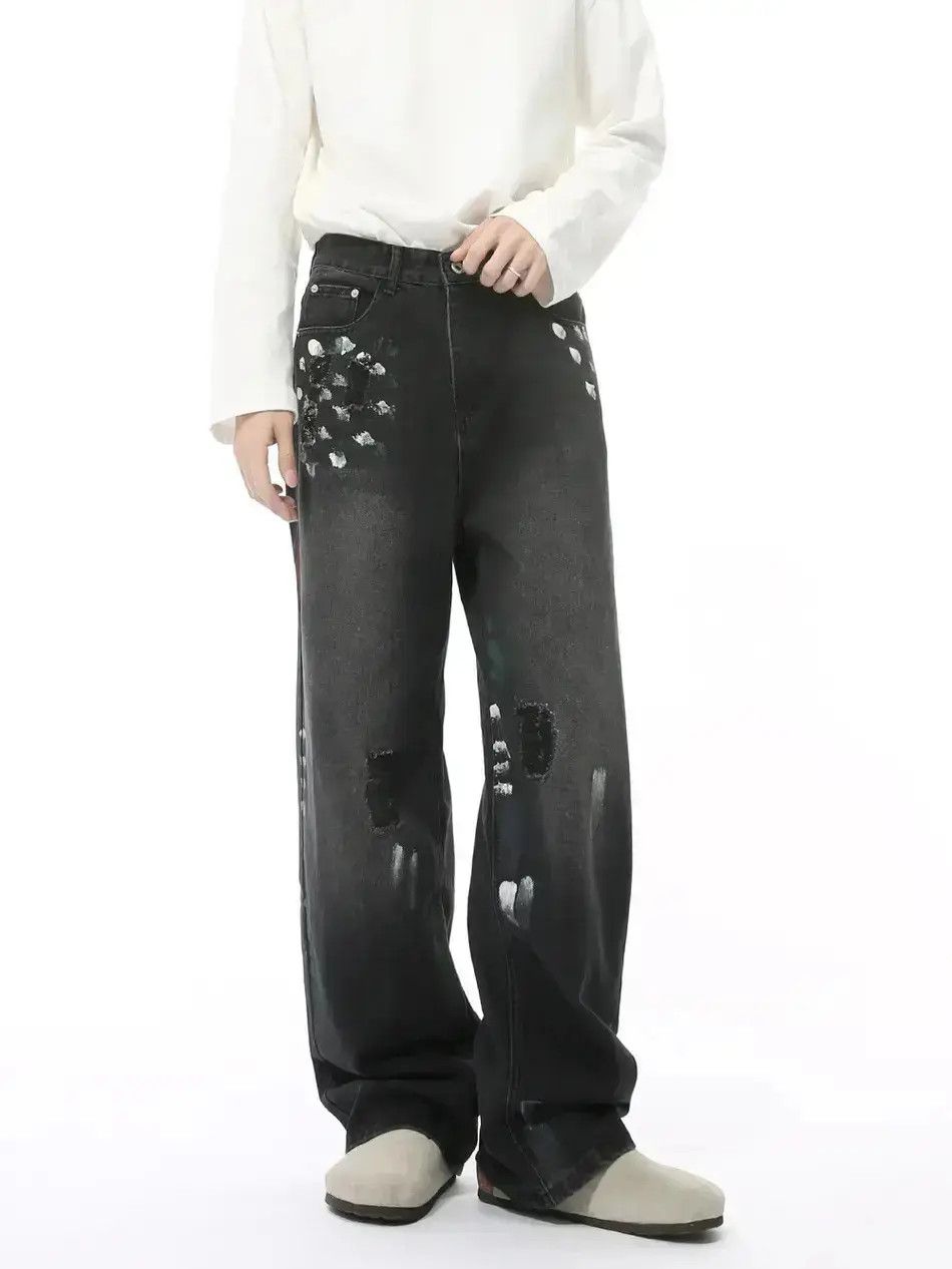 Japanese Brand Retro loose graffiti high street jeans Size US 32 / EU 48 - 1 Thumbnail