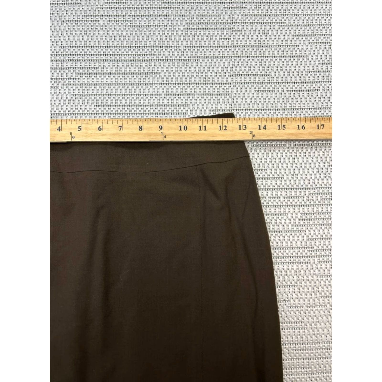 Vintage Lafayette 148 New York Pencil Skirt Womens 0 Brown Zip Back Slit Knee Length Straight & Pencil Mid Vintage No Size 25" / US 0 / IT 36 - 5 Thumbnail