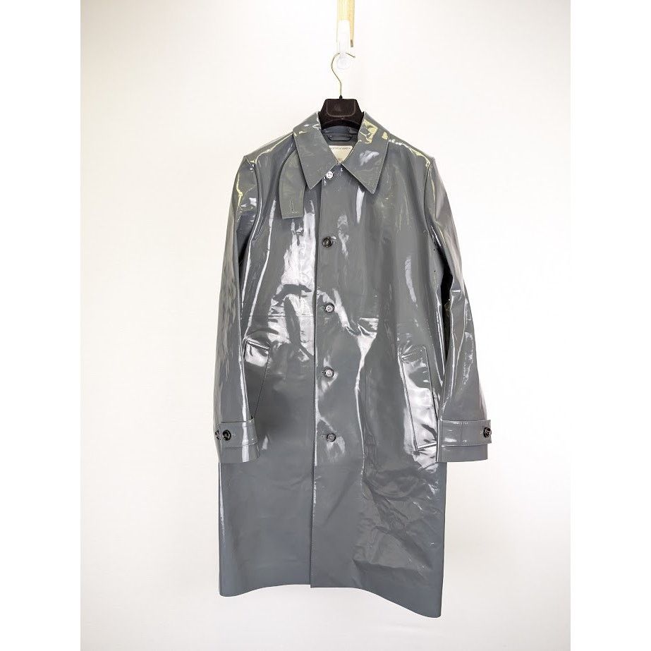 Bottega Veneta o1rshd1 High Shine Leather Calf Coat in Black-Graphite Size XS / US 0-2 / IT 36-38 - 2 Thumbnail