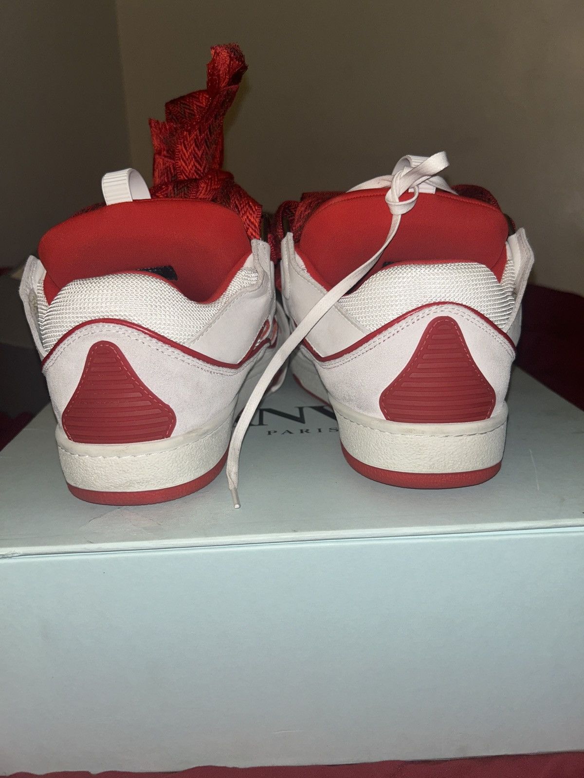Lanvin Lanvin curb sneaker white and red Size US 9 / EU 42 - 4 Thumbnail