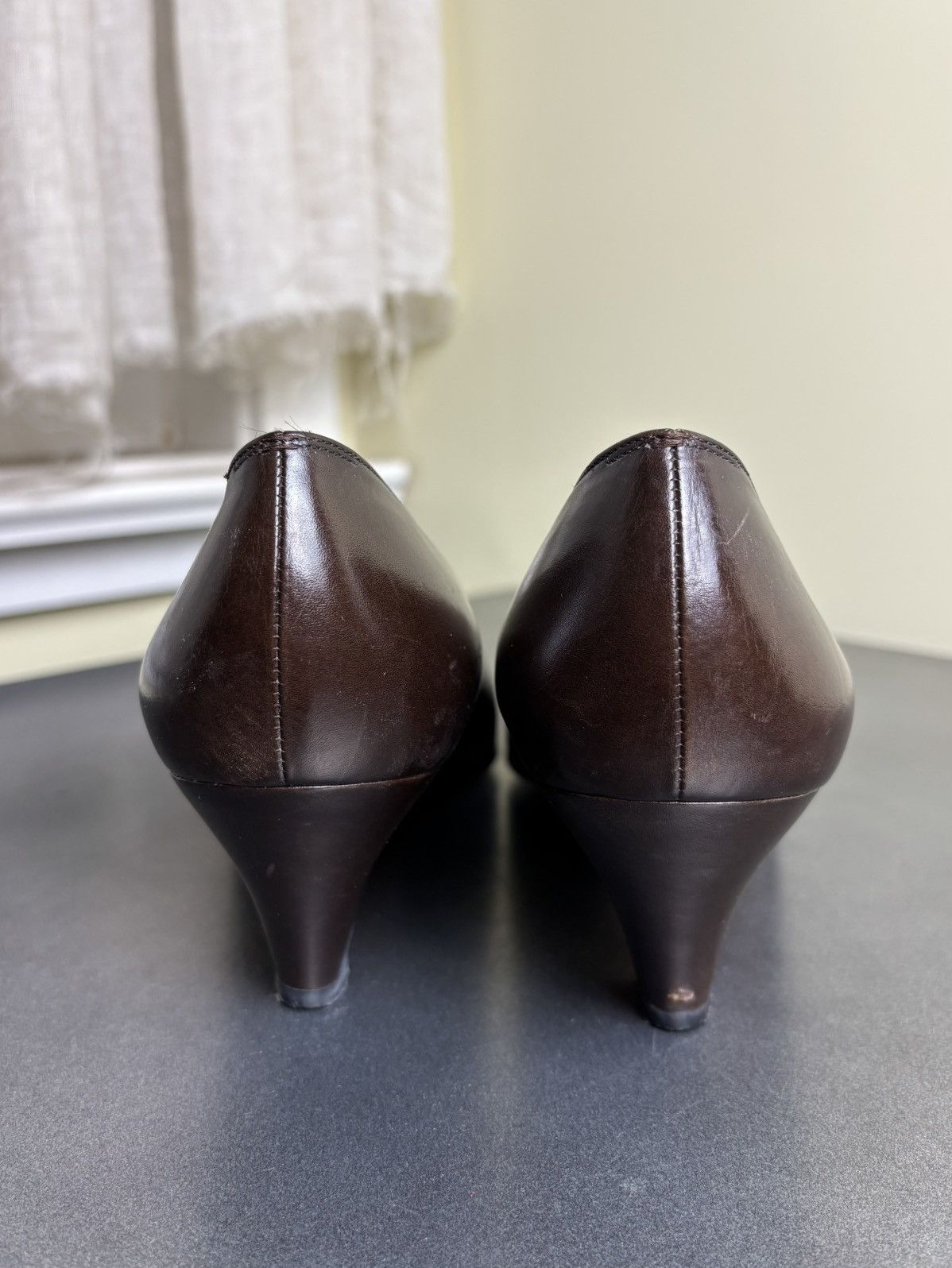 Salvatore Ferragamo × Vintage Vintage Ferragamo Heels Brown Leather Slip On 1980s Box Size US 9.5 / IT 39.5 - 9 Thumbnail
