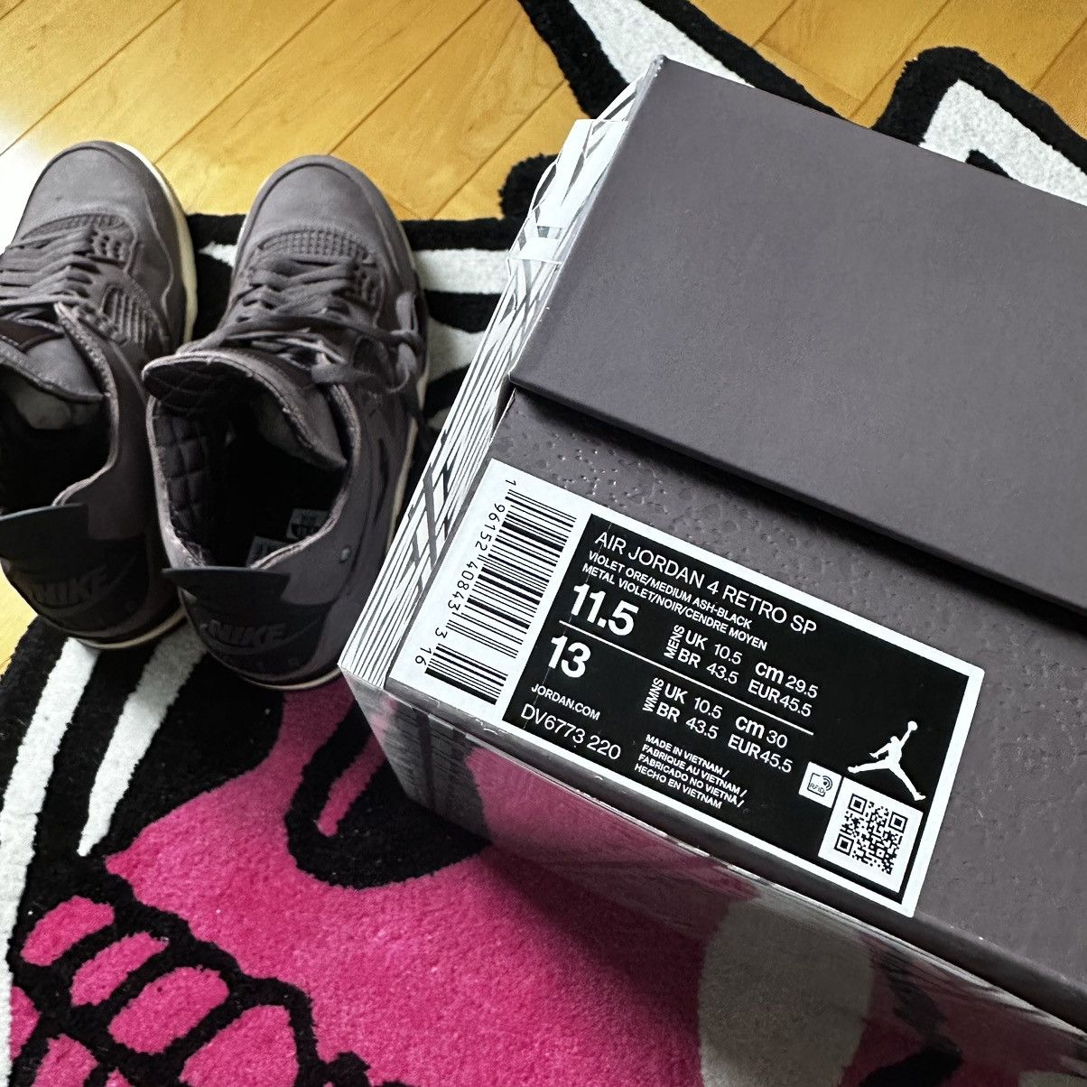 A Ma Maniere × Jordan Brand Jordan 4 Retro SP A Ma Maniére Violet Ore Size US 11.5 / EU 44-45 - 9 Thumbnail