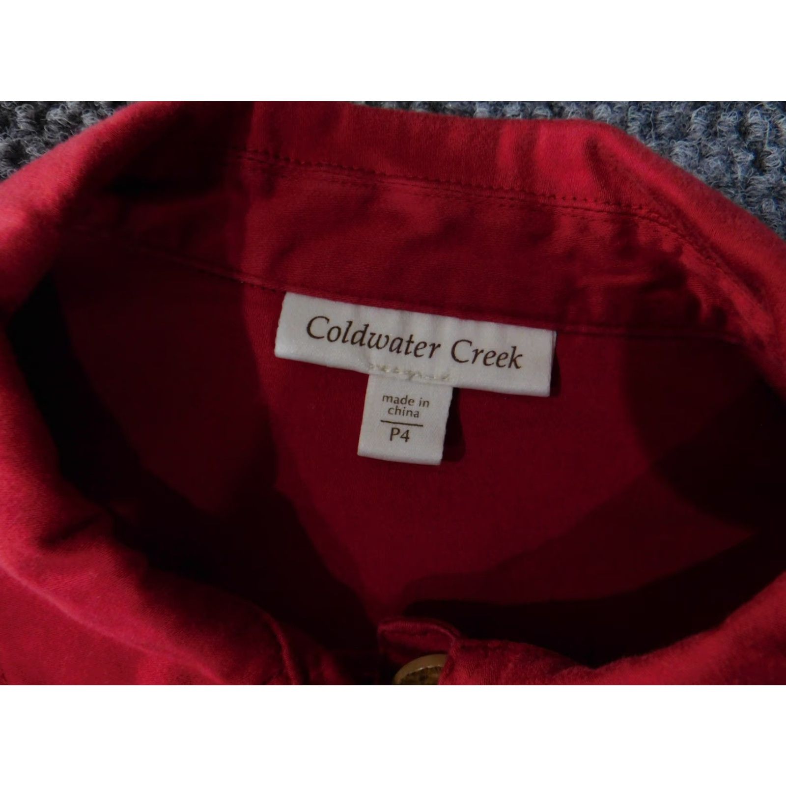 Coldwater Creek Coldwater Creek Jacket Womens Small Button Up 3/4 Sleeve Cotton Blend Pockets Red Solid Twill Vintage No Womens Menus Size S / US 4 / IT 40 - 6 Thumbnail