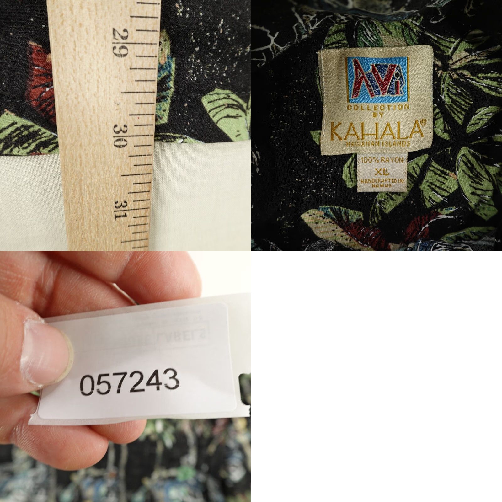 Vintage VINTAGE Kahala AVi Shirt Mens XL Black Floral Hawaiian Button-Up Aloha Tropical Beach 90s Mens XL Size US XL / EU 56 / 4 - 8 Thumbnail