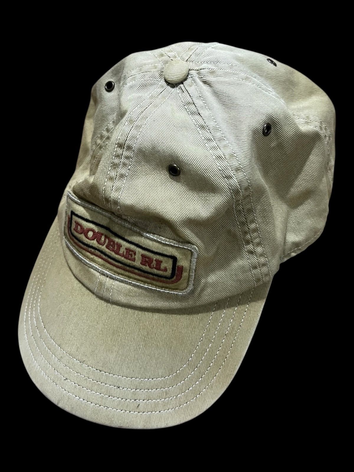 RRL Ralph Lauren Vintage RRL Double RL Patches Canvas Leather Adjustable Cap Size ONE SIZE - 5 Thumbnail